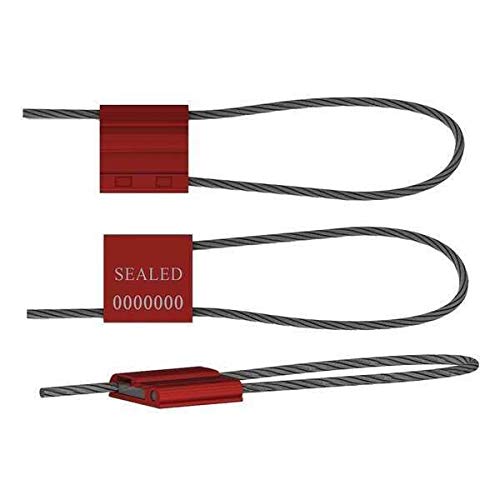 High-Security Red Anodized Cable Seals (Pack of 50) - Heavy Duty Anti-Theft Locks for Shipping Containers, Trucks & Logistics Use