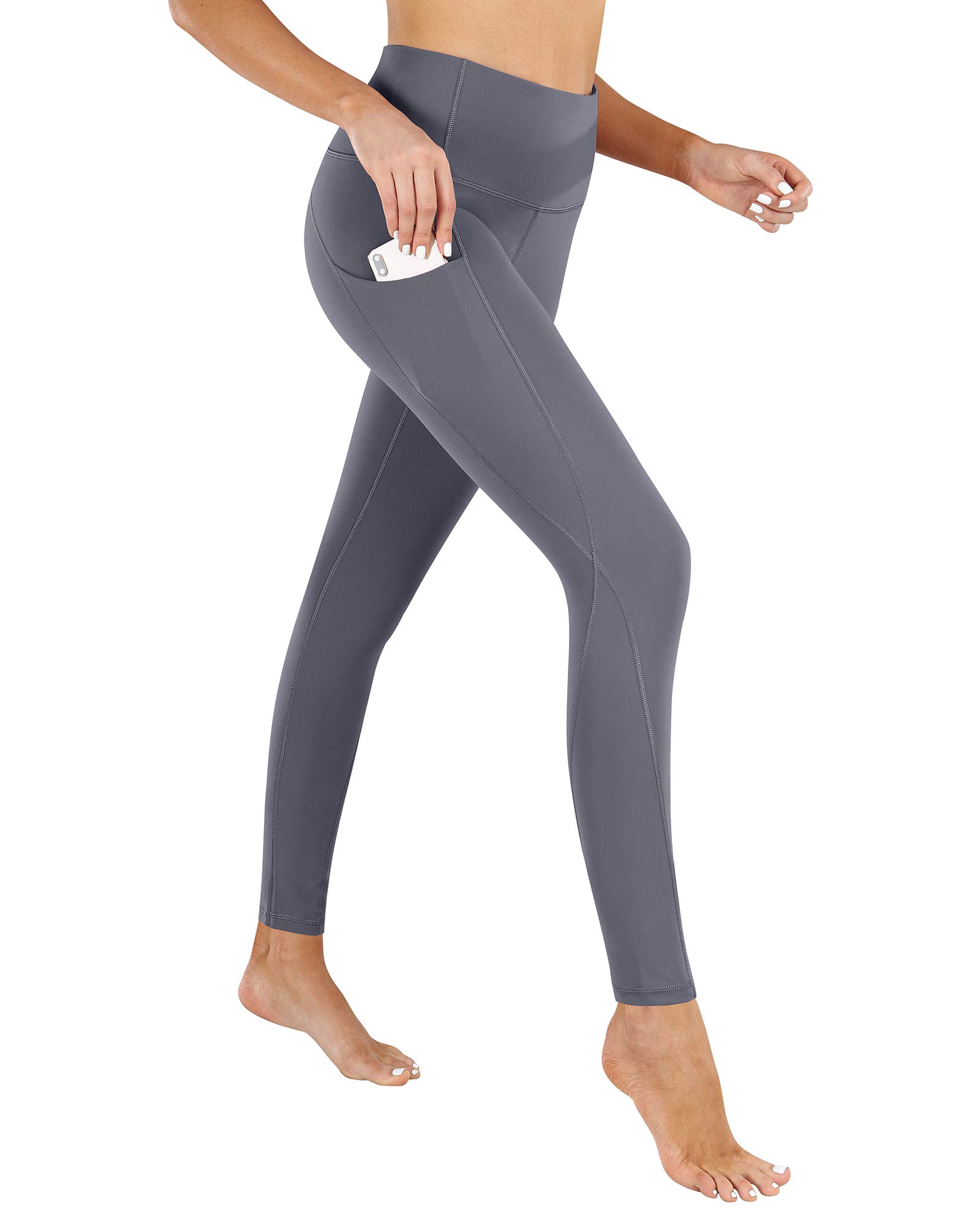 PHISOCKAT High Waist Yoga Pants for Women with Pockets - Tummy Control Workout Leggings - Comfortable Gym & Running Pants for Yoga, Fitness & Everyday Wear
