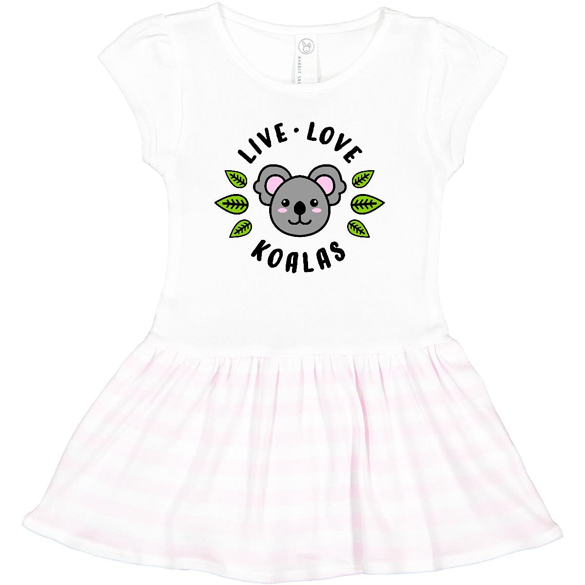 Inktastic Live Love Koalas Toddler Dress - Cute Koala Print Baby Girl Outfit for Playdates, Daycare & Family Photos | Soft Cotton Comfort