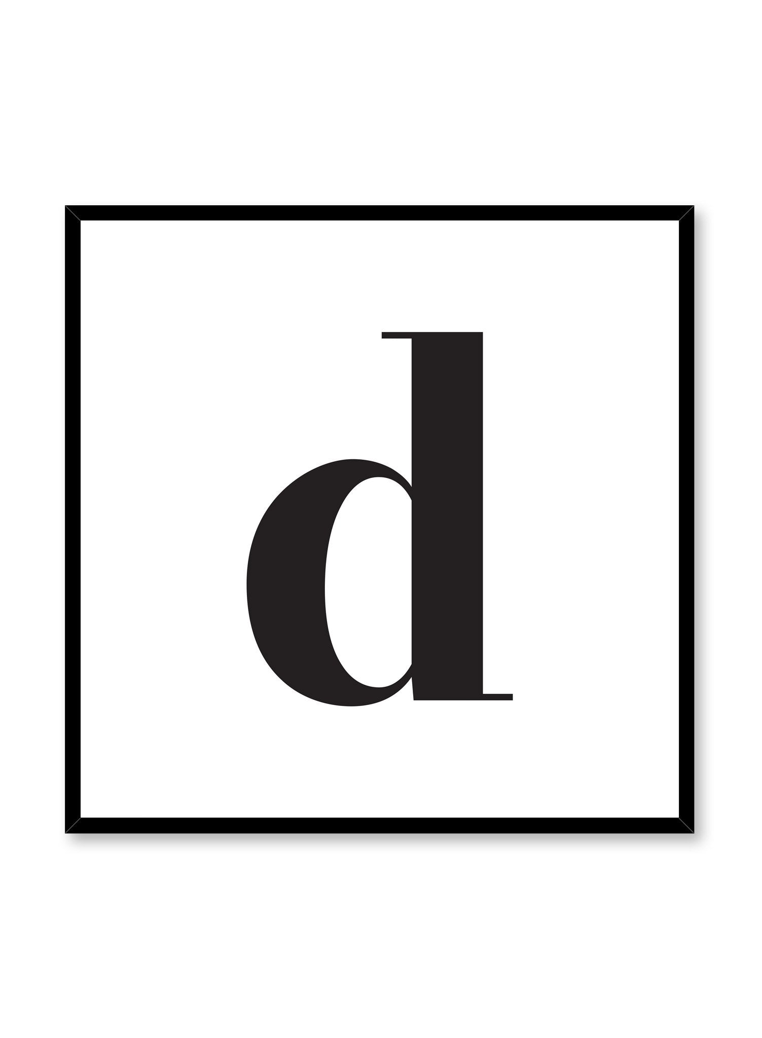 Lowercase Letter D Poster - Educational Alphabet Wall Art for Kids' Room, Classroom & Homeschooling - Perfect for Early Learning & Reading Activities