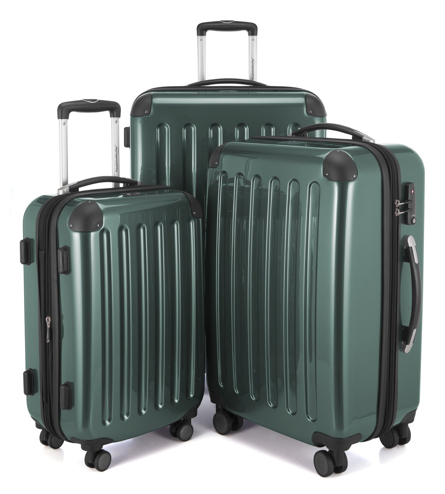 Premium 3-Piece Dark Green Luggage Set - Durable Spinner Suitcases for Travel, Business Trips & Vacations | Lightweight & TSA-Approved