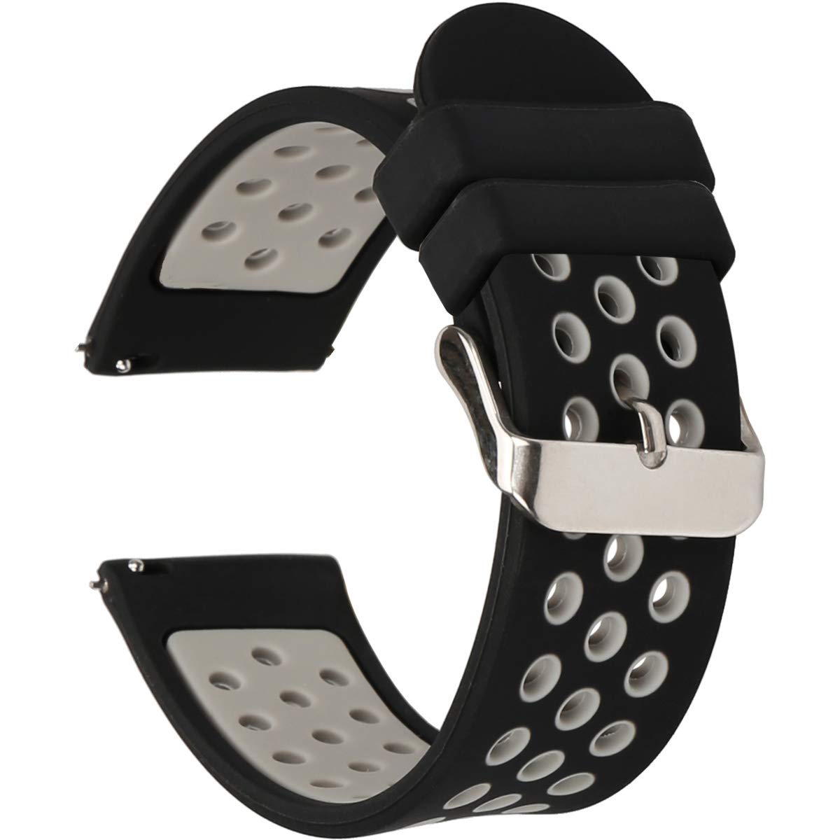 Universal 18mm 20mm 22mm 24mm Quick Release Silicone Watch Band Replacement - Durable Rubber Strap for Men & Women - Perfect for Sports, Fitness & Everyday Wear