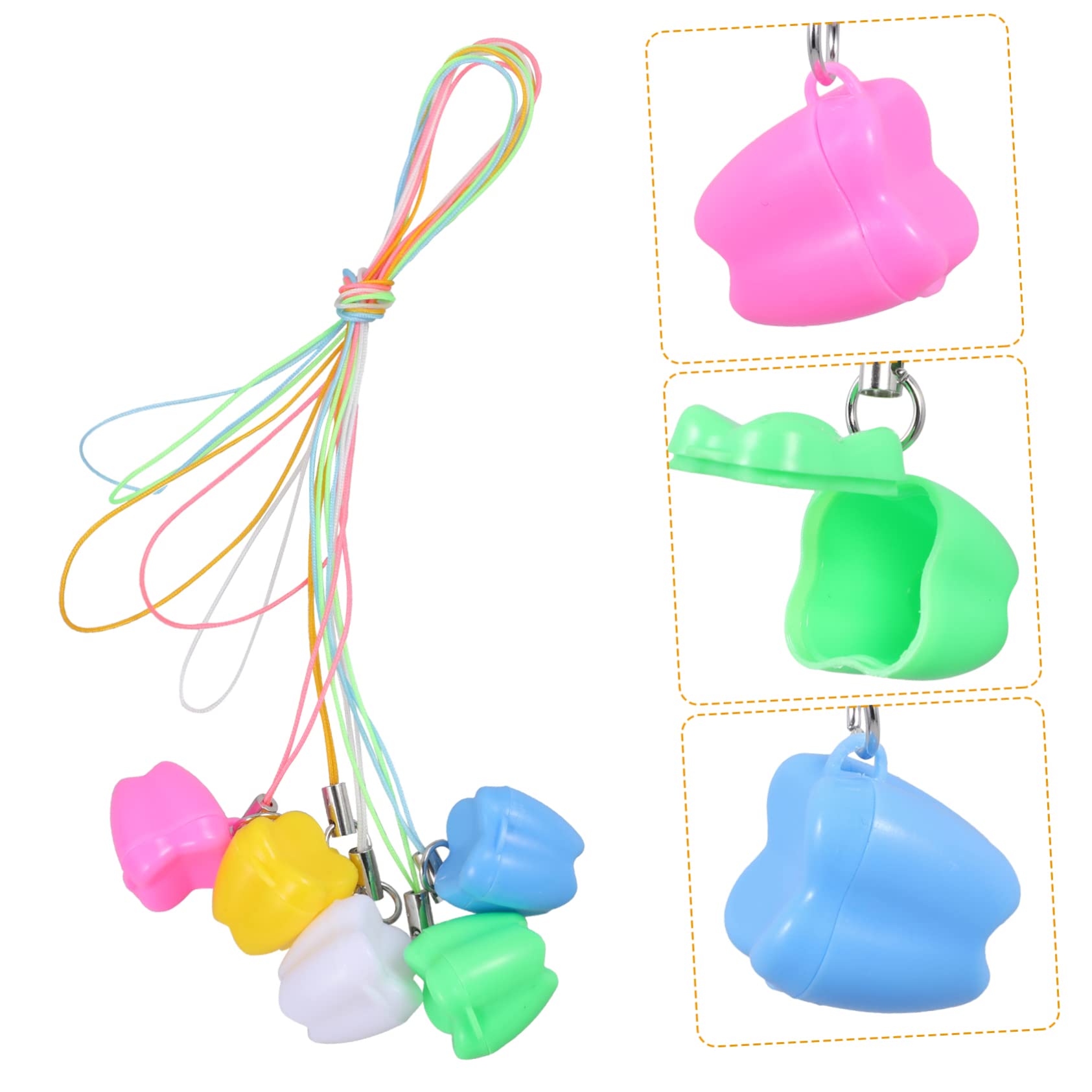 Hohopeti 60 Pcs Tooth Storage Box - Plastic Tooth Saver Necklace for Boys, Kids Tooth Keepsake Container - Perfect for Baby Teeth Preservation & First Tooth Keepsake Gifts