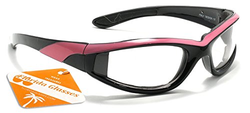 Black - Pink Frame W/ Clear Lens