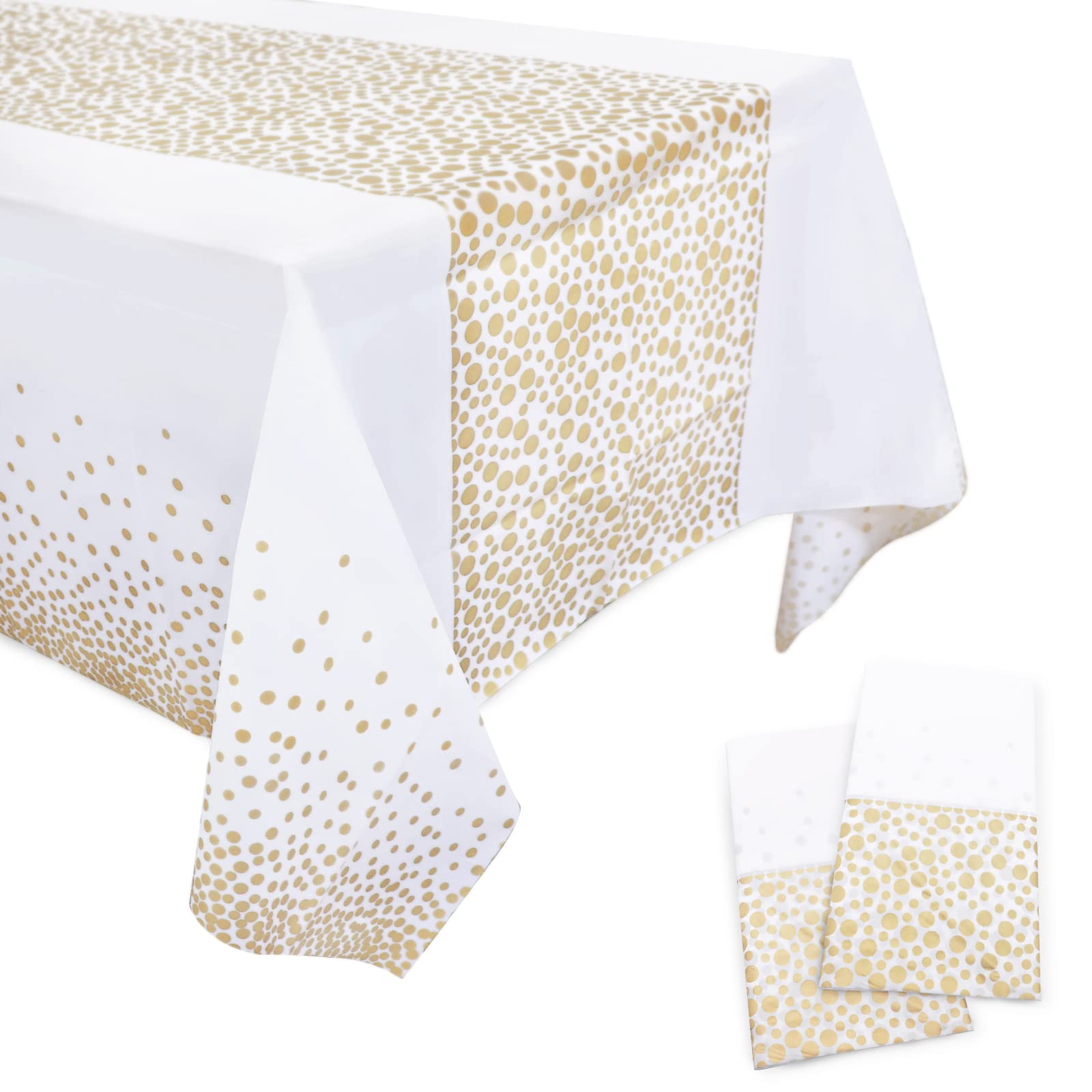 2-Pack Gold Dot Waterproof Tablecloth Set (54