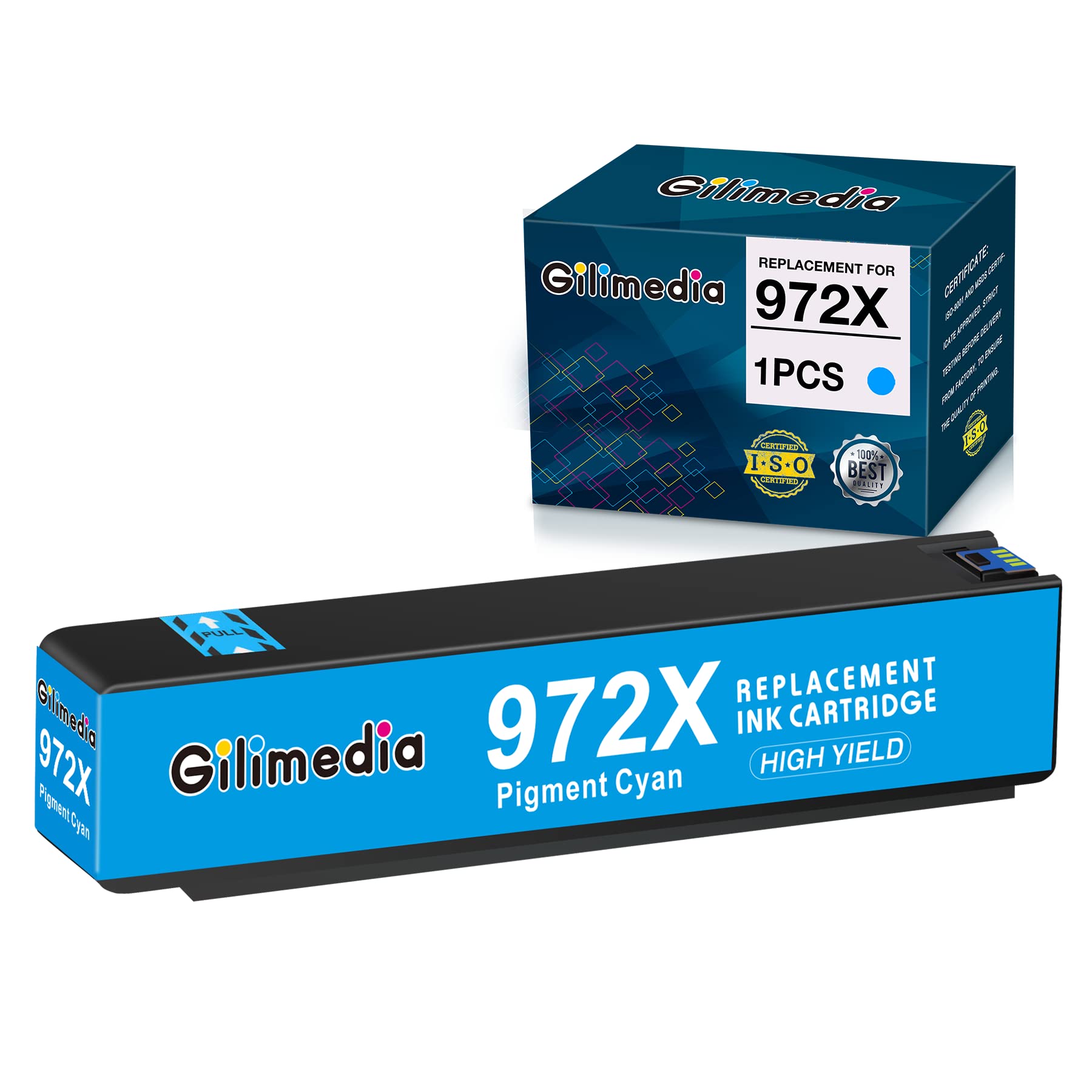 HP 972x Cyan Ink Cartridges Replacement - Compatible with HP PageWide Pro 477dn 477dw 552dn 552dw 577dw 577z 452dn 452dw P55250dw P57750dw Printers - High-Quality Office & Home Printing Solution