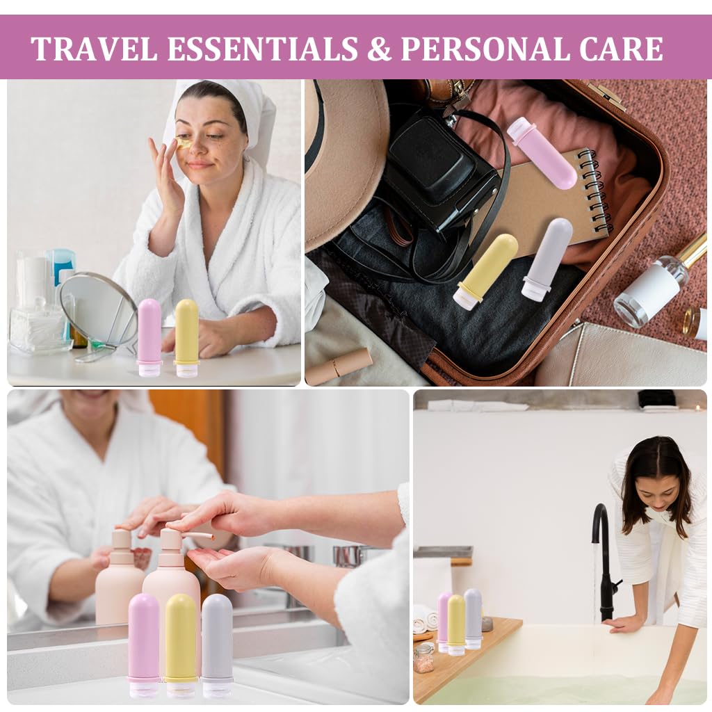 MAYCREATE® 3-Pack 90ml Silicone Travel Bottles for Toiletries - Leakproof Squeeze Shampoo, Lotion & Liquid Containers - TSA Approved Refillable Cosmetic Dispenser Kit for Airplane, Gym & Vacation Essentials