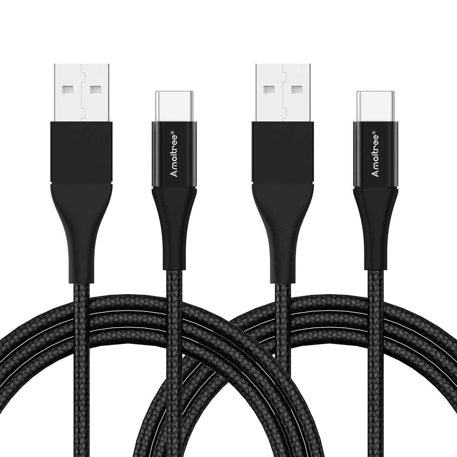 2-Pack 60W Fast Charging USB C Cable 4Ft - Durable Braided Type C Charger Cord for iPhone 15/16 Pro Max, Samsung Galaxy S24/S23 Ultra, iPad Pro 2021 & Air 4 - Perfect for CarPlay, Home & Office Charging - Black
