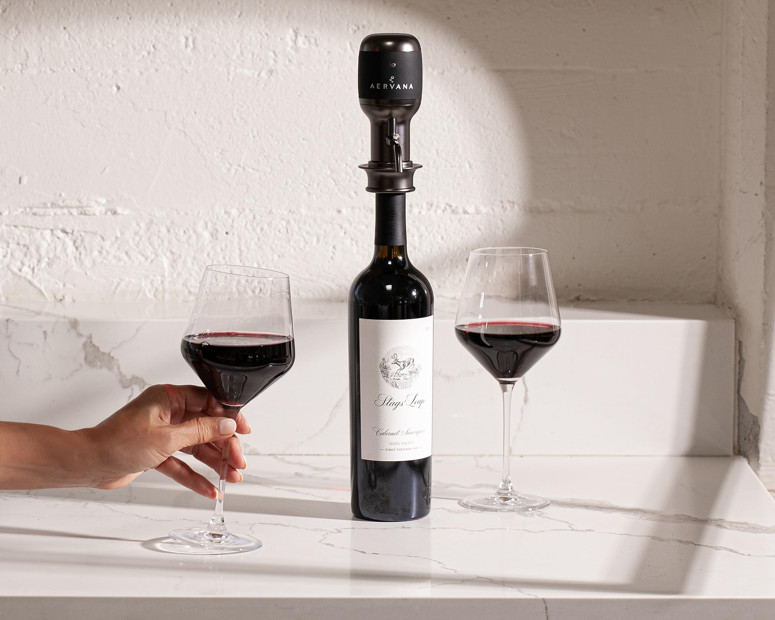 Aervana Select Variable Speed Electric Wine Aerator & Dispenser - Wine Decanter for Red & White Wine (750ml & 1.5L) with Stand - Perfect for Home Entertaining, Dinner Parties & Wine Tasting Events