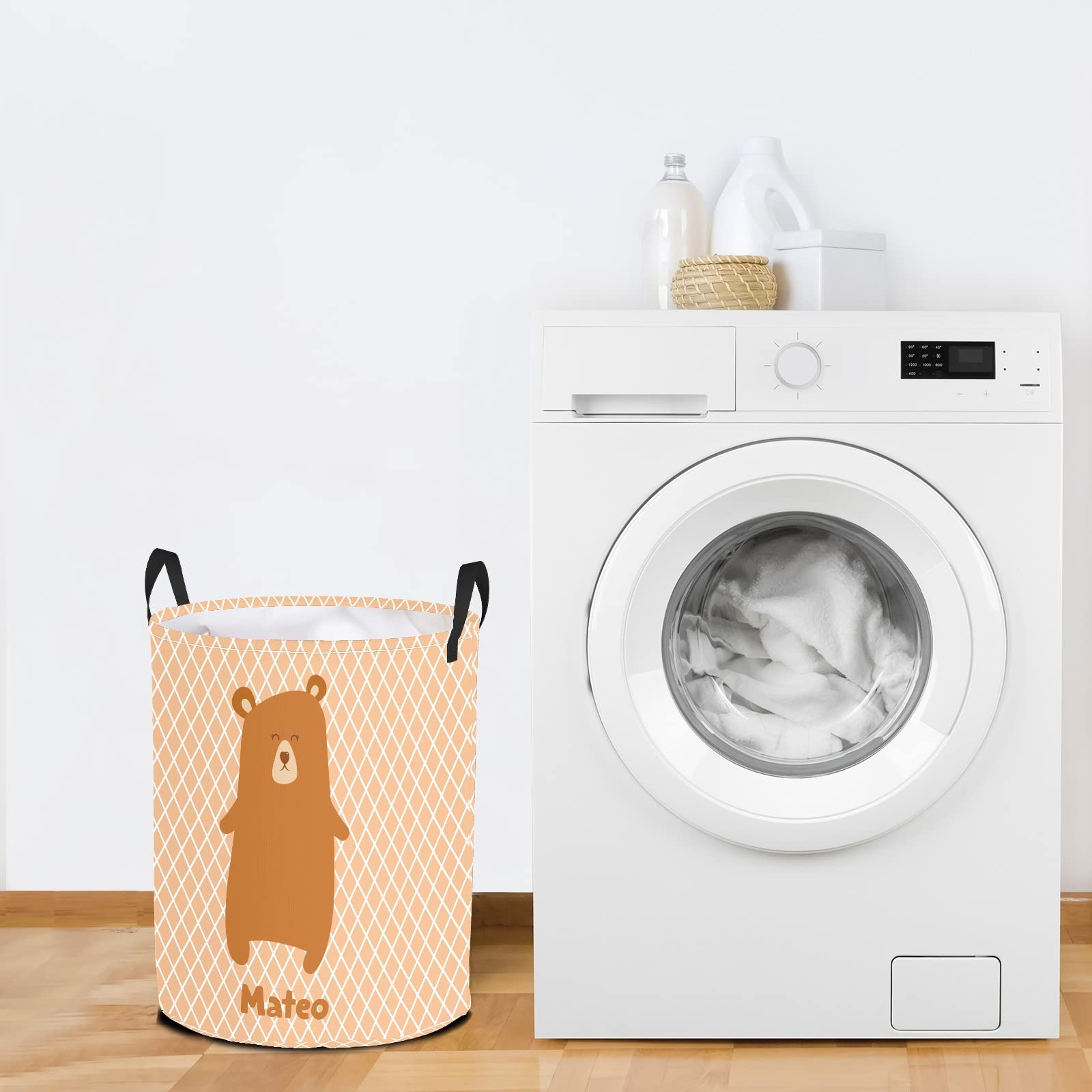 Collapsible Bear Laundry Basket for Kids Room & Nursery Decor