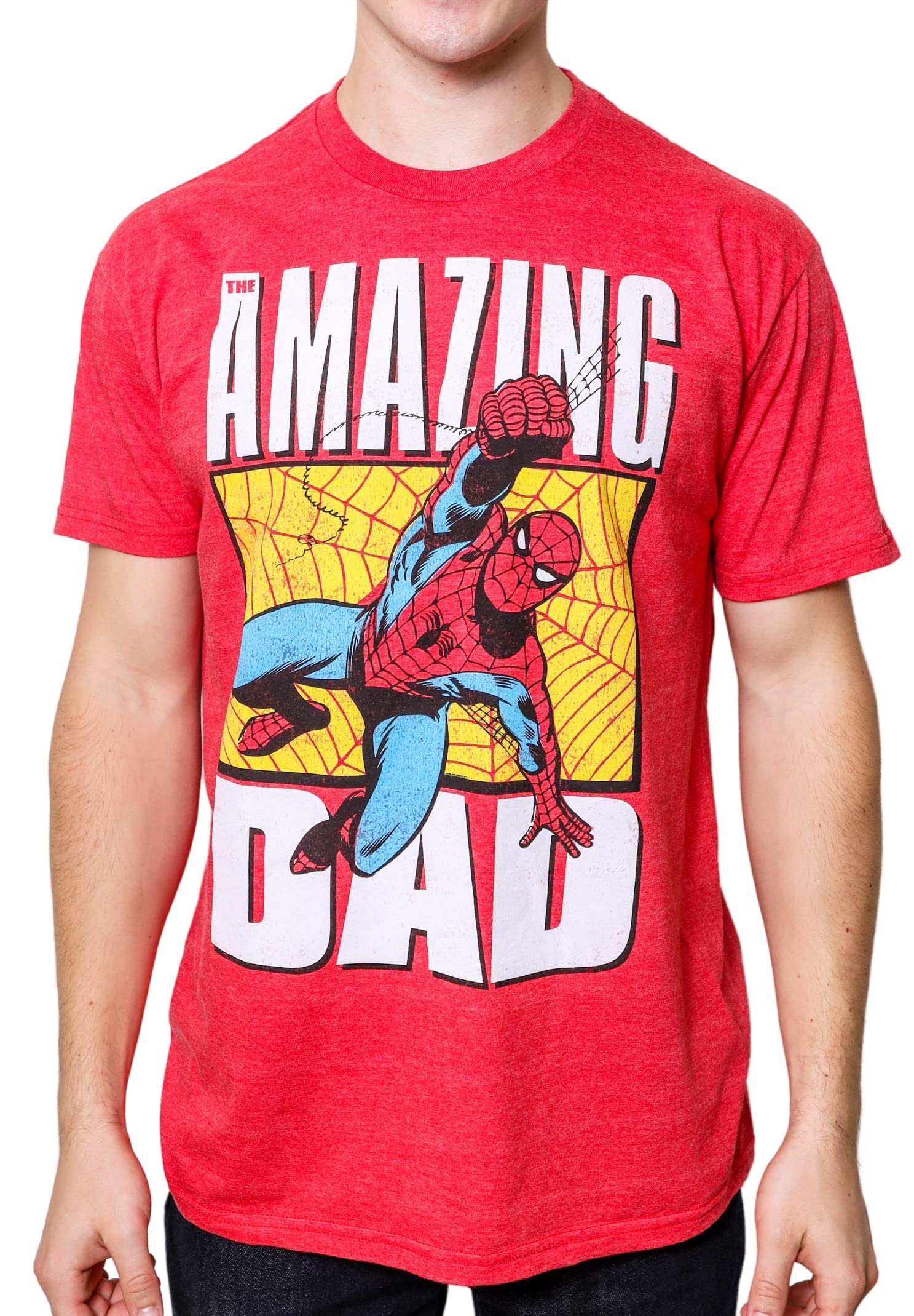 Marvel Spider-Man Amazing Dad T-Shirt for Men - Cool Superhero Graphic Tee for Father's Day, Birthday & Casual Wear