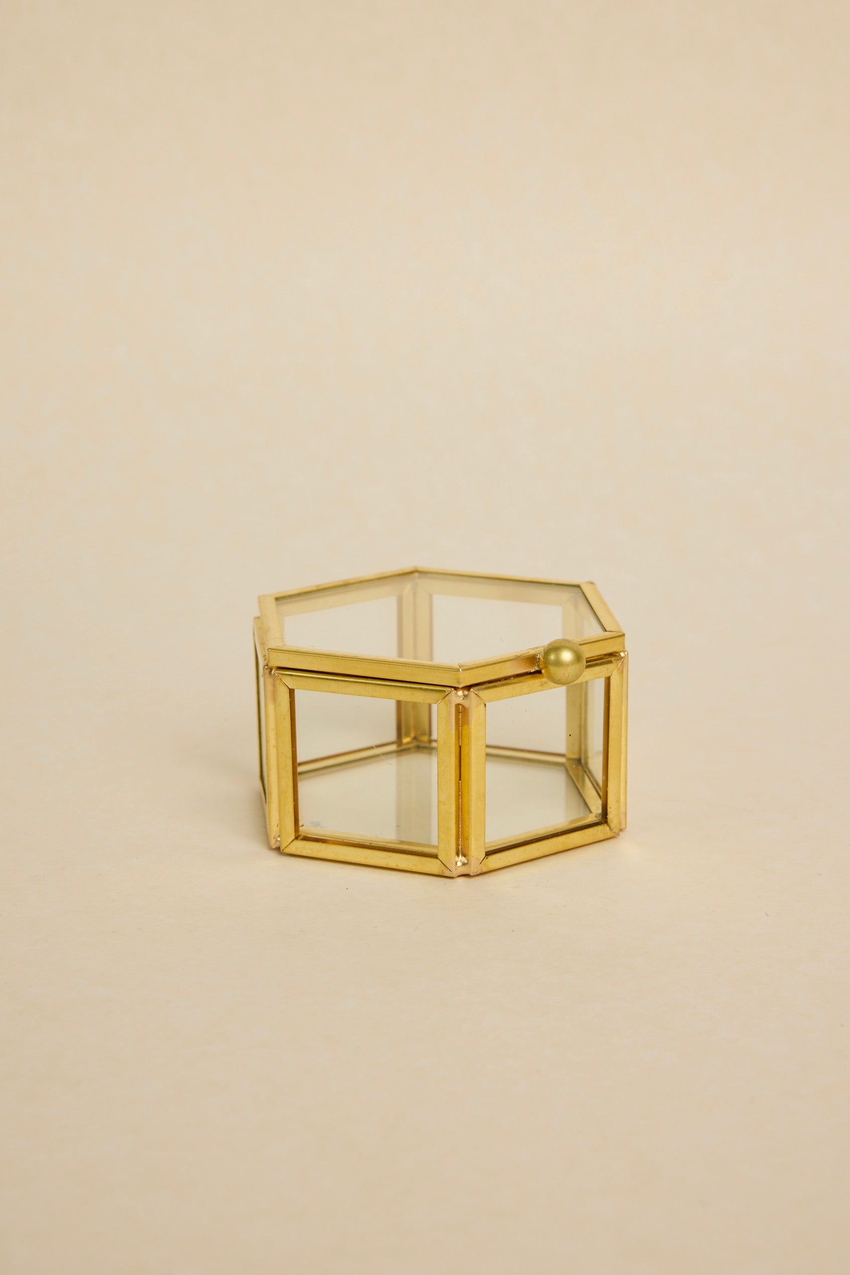 Elegant Small Hexagonal Jewelry Box with Gold Trim - Perfect for Organizing Rings, Earrings & Necklaces | Gift for Her, Home Decor & Wedding Favors
