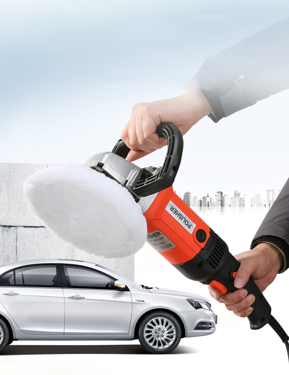 1400W Electric Car Polisher Waxing & Sealing Machine - Household Marble Tile Floor Repair & Beauty Polishing Tool for Auto Detailing & Home Renovation