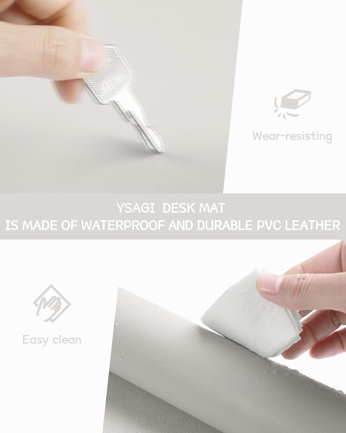 Non-Slip Waterproof PVC Leather Desk Pad - Ultra Thin Large Mouse Pad & Laptop Writing Mat for Office & Home - Easy Clean Table Protector (31.5