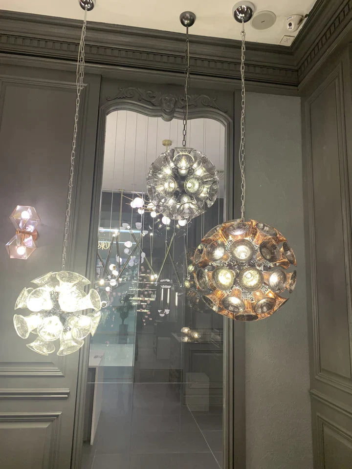 Extra Large Artistic Globe Morning Glory Chandelier - Modern Designer Chalice Suspension Pendant Light for Dining Room, Living Room, Coffee Table - Perfect for Home Decor, Restaurant Lighting & Wedding Centerpieces