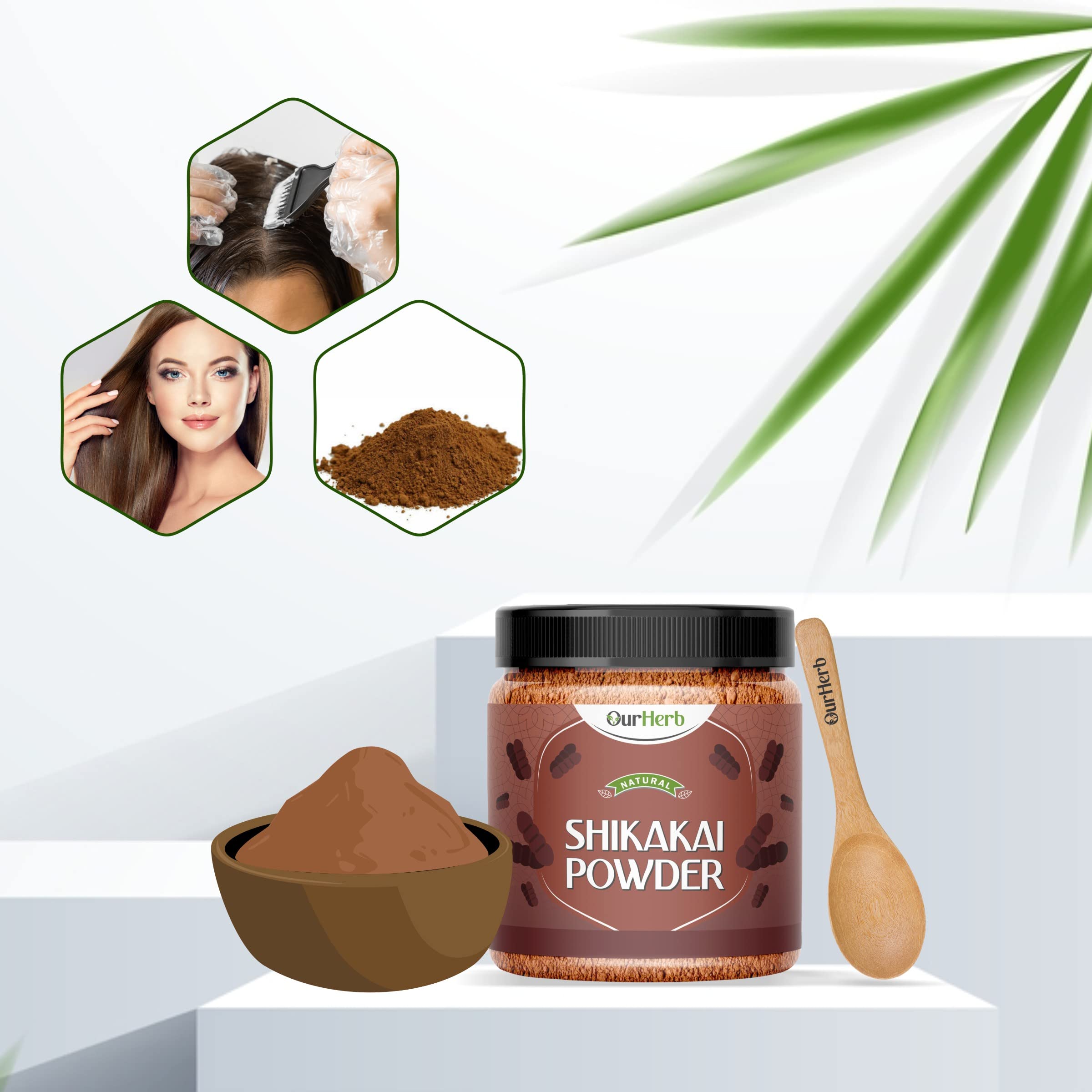Pure & Natural Shikakai (Acacia Concinna) Powder for Hair Growth & Scalp Care - 200g (7 Oz) with Free Wooden Spoon | Ayurvedic Herbal Treatment for Dandruff, Hair Loss & Shine | Perfect for DIY Hair Masks & Natural Hair Wash
