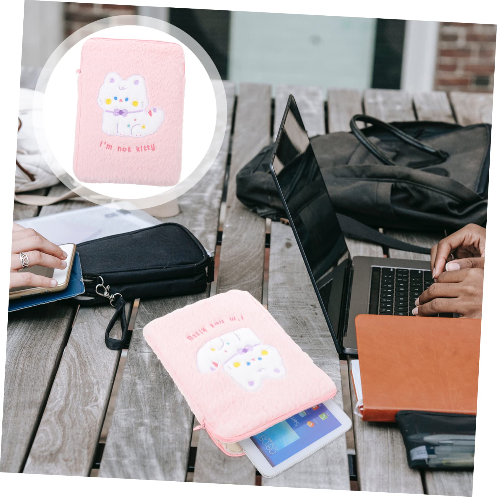 UKCOCO Plush Tablet & Laptop Storage Bag - Soft Computer Case for Home, Office & Travel - Cute Cartoon Holder for MacBook, iPad & Accessories - Perfect for Work, School & Daily Commute
