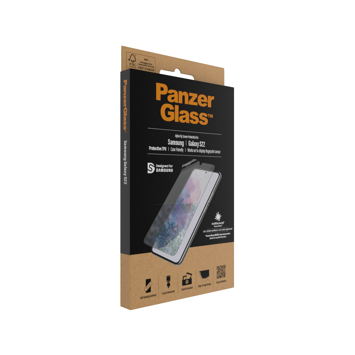 PanzerGlass AlphaFly TPU Screen Protector for Samsung Galaxy S22 - Anti-Scratch & Bubble-Free Protection for Everyday Use & Outdoor Activities