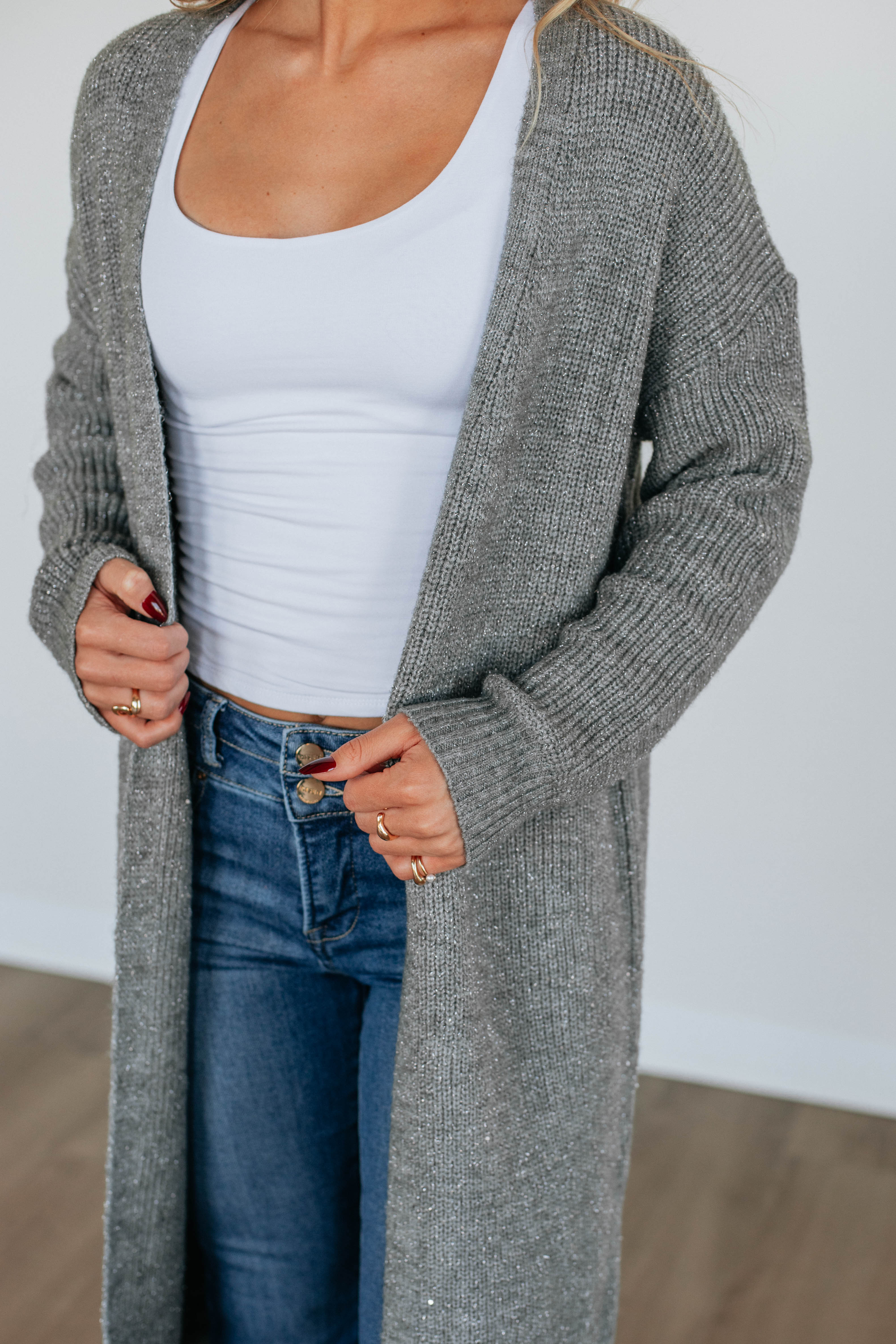 Elegant & Stylish Women's Cardigan Sweater - Heather Grey - Perfect for Office Wear & Casual Outfits