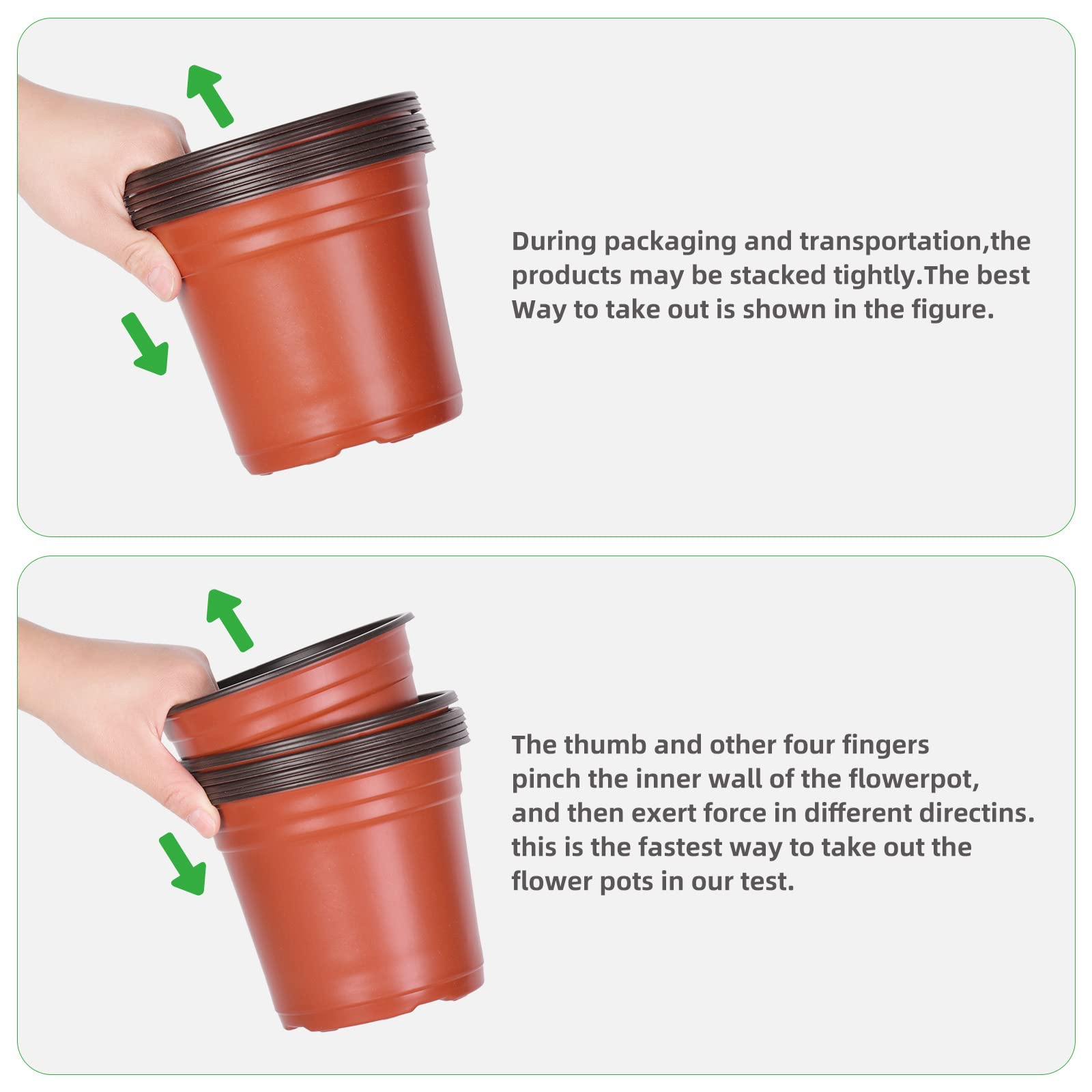 Kleeblatt 100-Pack 6 Inch Plastic Nursery Pots with 30 Plant Labels - Seedling Containers for Flowers, Herbs & Vegetables | Ideal for Indoor Gardening, Greenhouses & Home Plant Propagation
