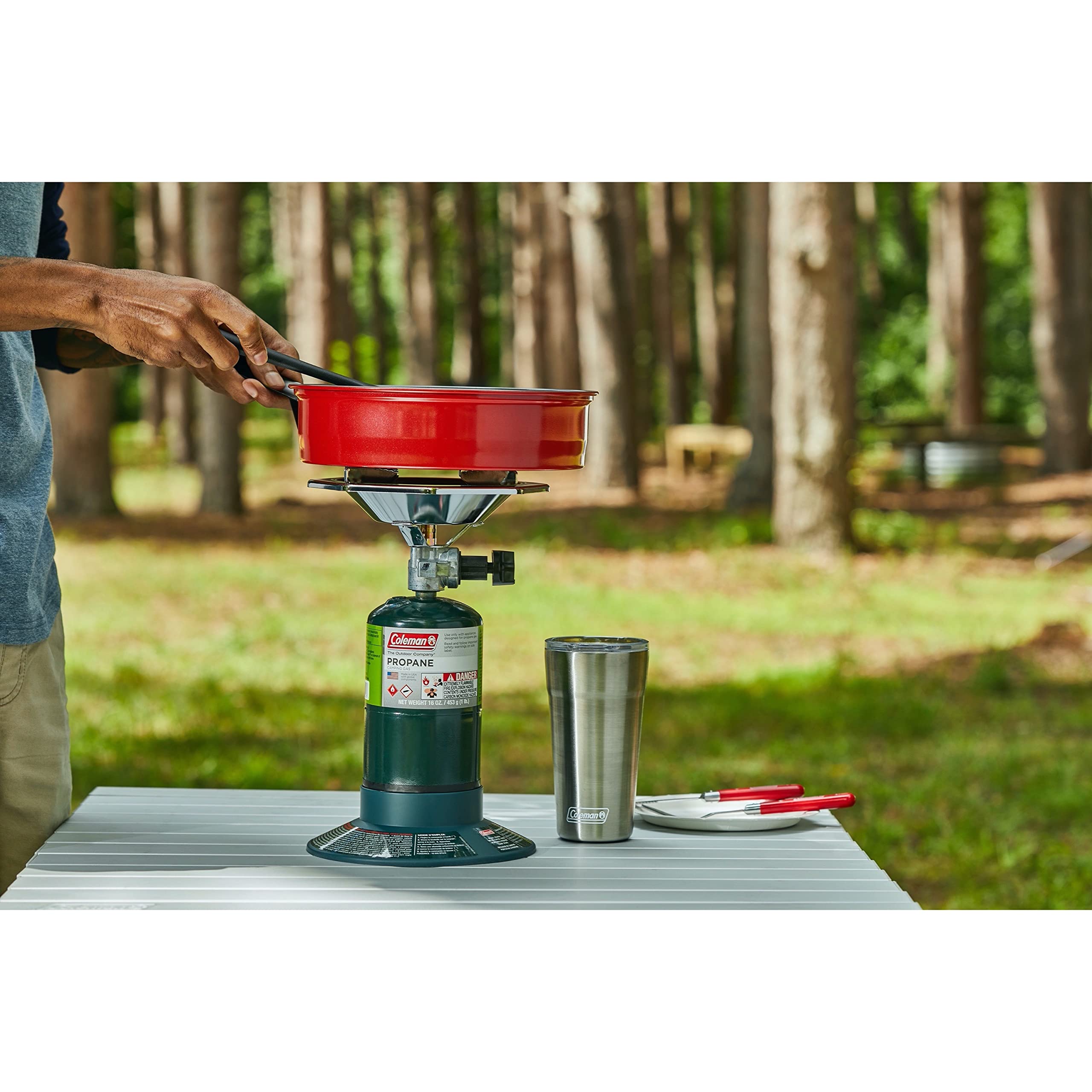 Coleman BottleTop Propane Stove with Adjustable Burner - 7650 BTU Portable Camping Stove for Backpacking, Hiking & Outdoor Cooking | Compact Gas Cooker for Picnics, Tailgating & Emergency Preparedness