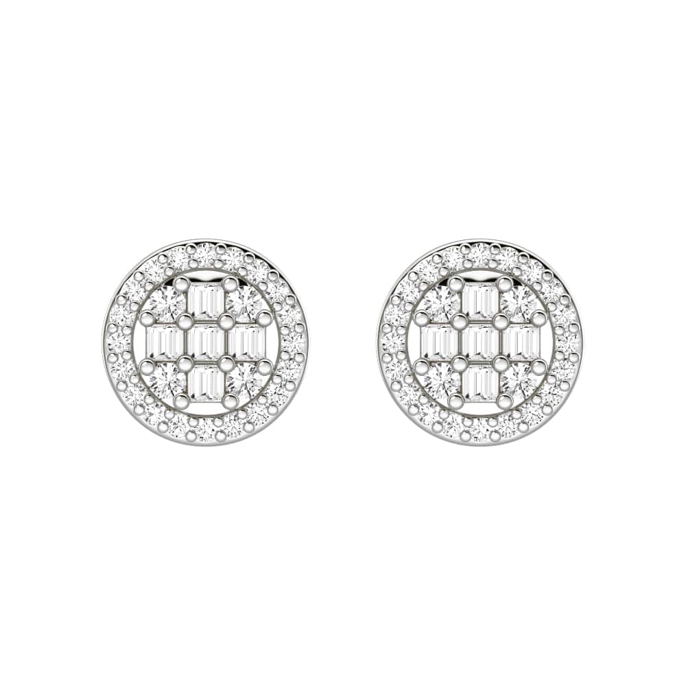 Lab Grown Diamond Infinity Halo Stud Earrings - Circle Cluster Design for Women | Perfect for Weddings, Anniversaries & Special Occasions