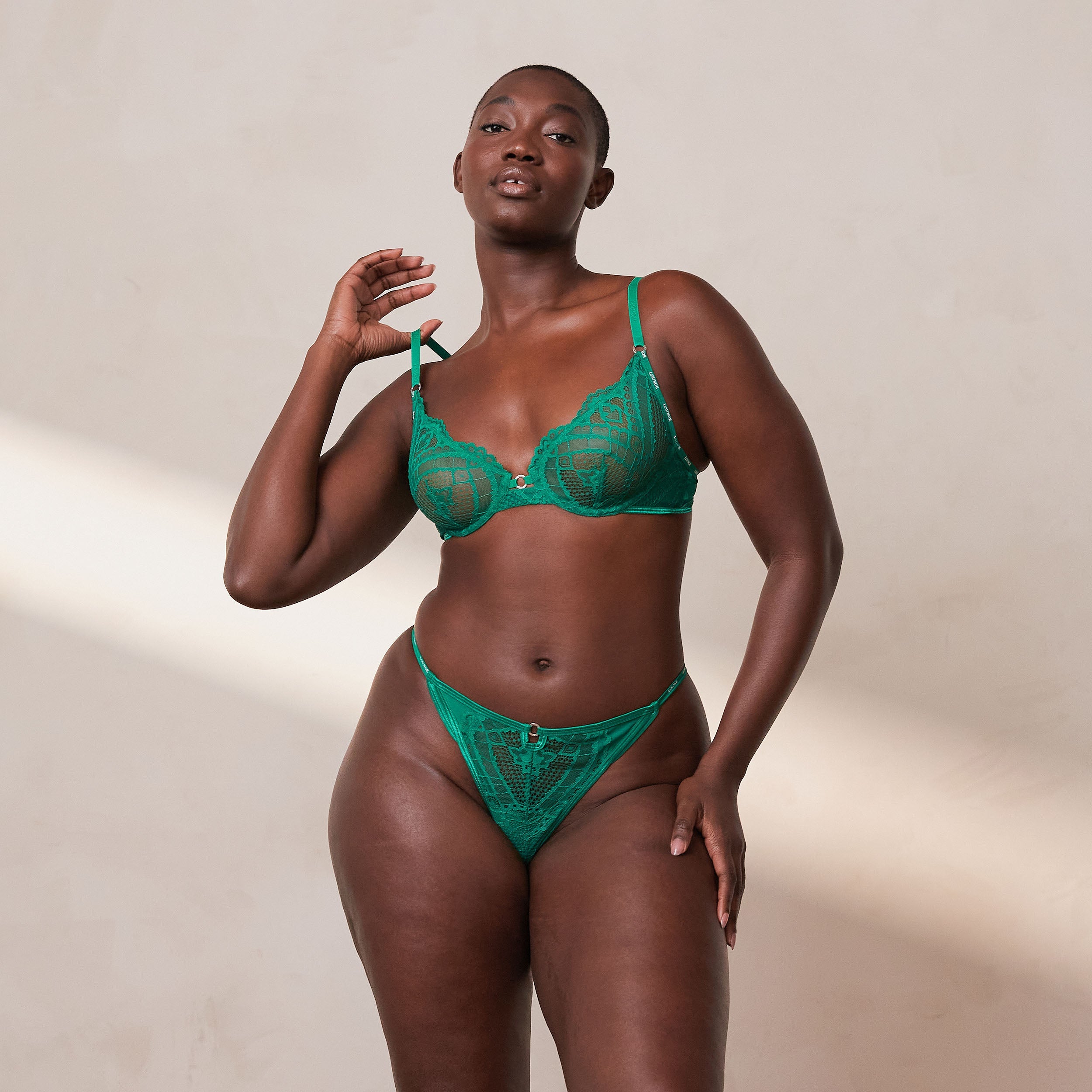 Charmed Balcony Bra - Emerald Green Lace Lingerie for Women | Comfortable & Sexy Underwear for Date Night & Special Occasions