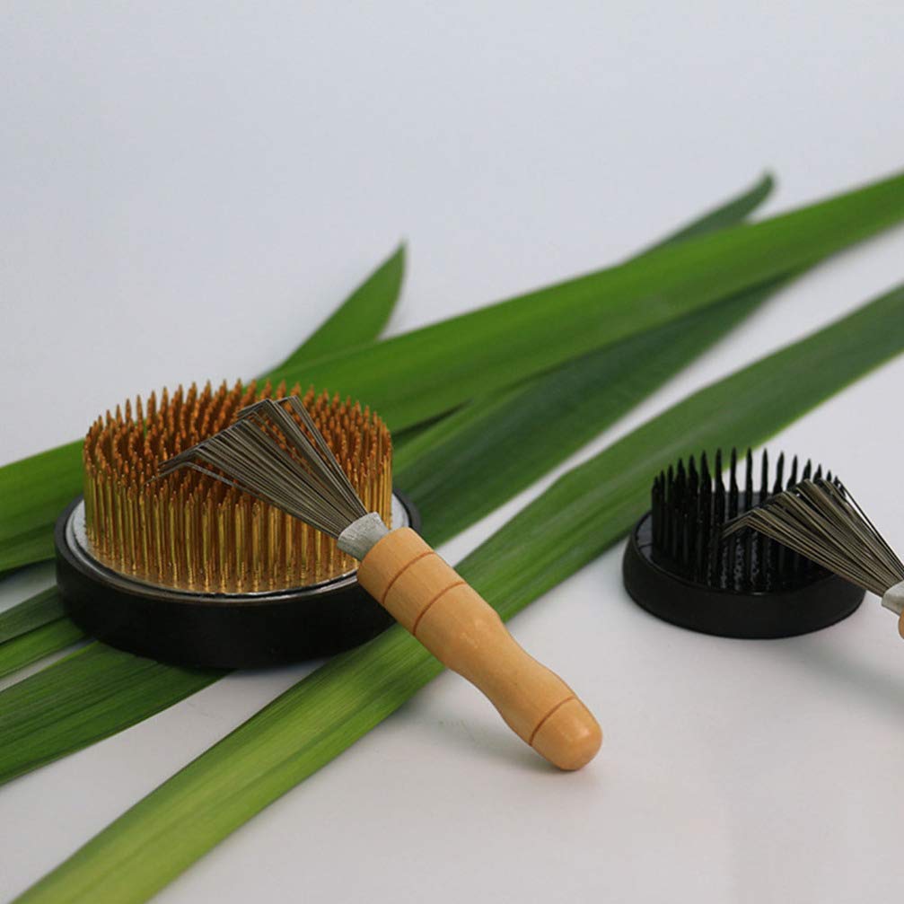 ABOOFAN Japanese Ikebana Flower Arranging Tool Set - Stainless Steel Kenzan, Needle Cleaner, Pin Rake & Straightening Tools for Floral Design - Perfect for Home Decor, Wedding Centerpieces & DIY Flower Arrangements