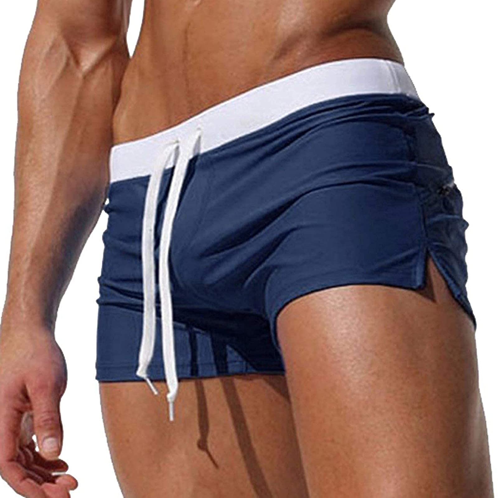**Men's Quick Dry Board Shorts - Solid Color Fashion Swim Trunks for Beach, Surfing & Swimming | Comfortable & Stylish Swimwear for Summer Outdoor Activities**