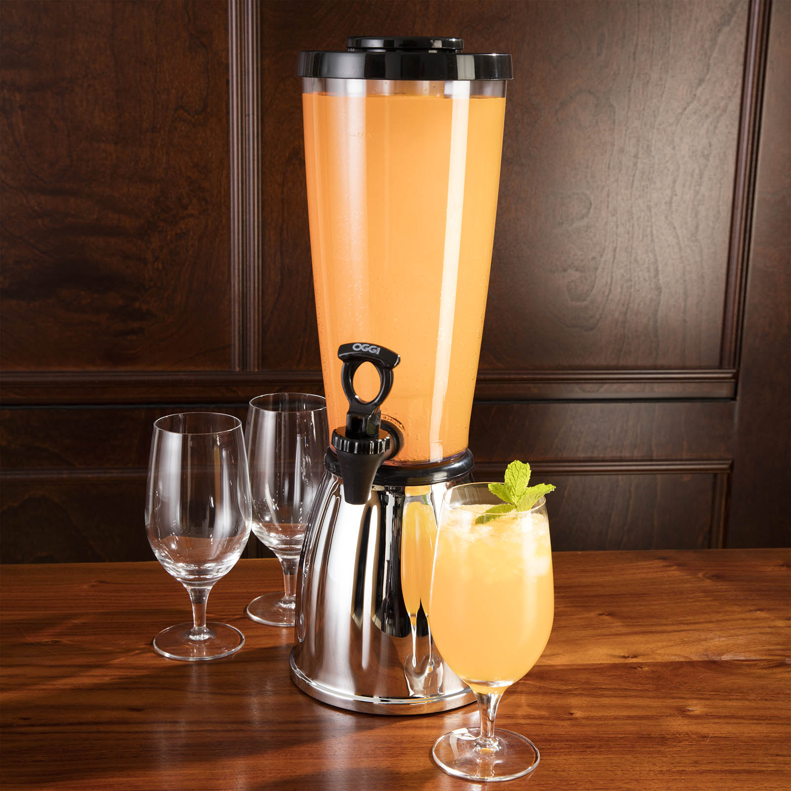 Stainless Steel 3 Quart Beverage Dispenser with Ice Tube - Perfect for Parties, BBQs, and Outdoor Events