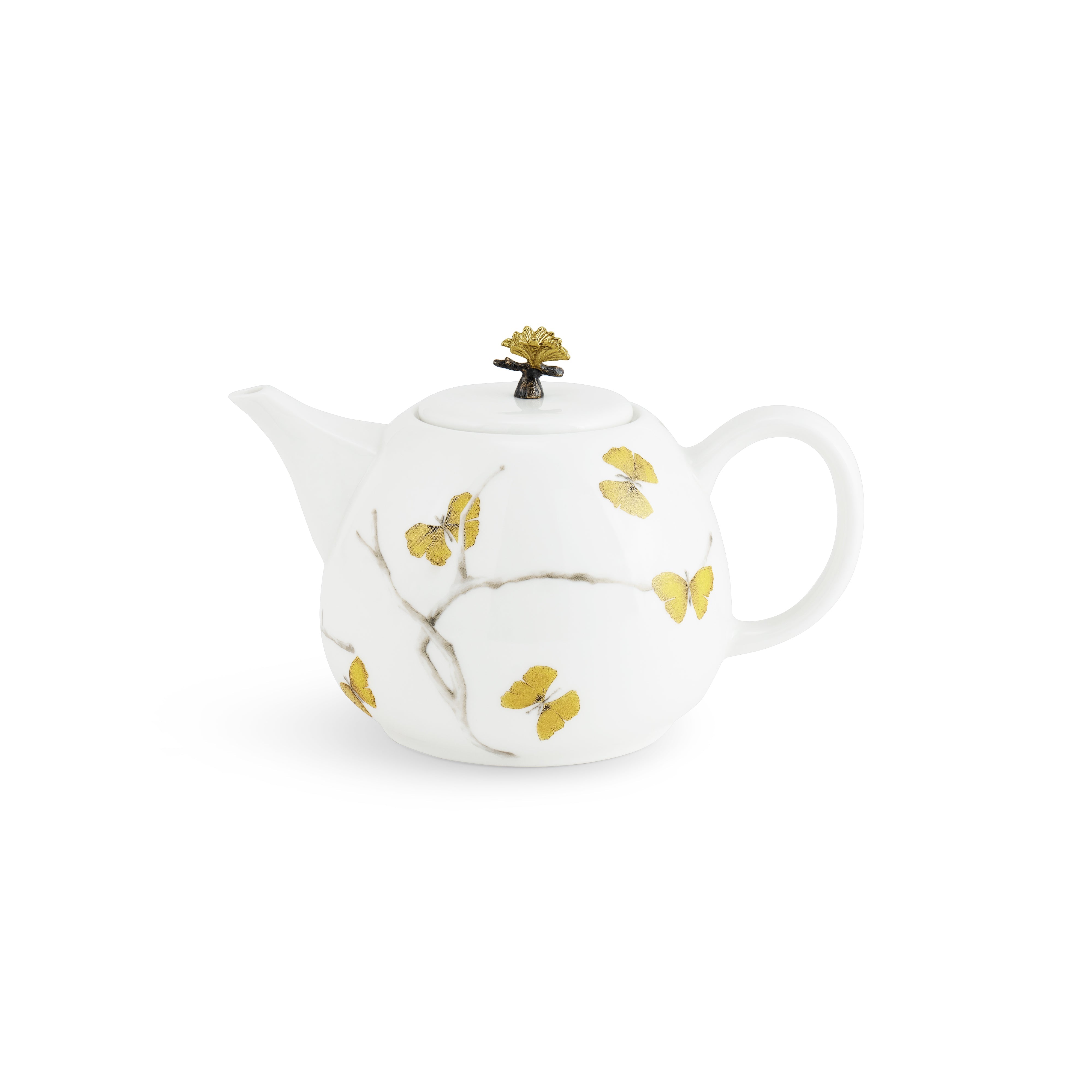 Elegant Butterfly Ginkgo Porcelain Tea Set - 16-Piece Handcrafted Floral Tea Service for Afternoon Tea, Gift & Home Decor - Perfect for Tea Parties, Bridal Showers & Chinese Tea Ceremonies