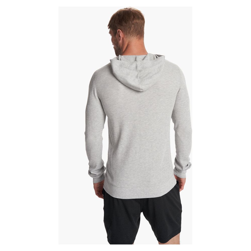 Vuori Men's Waffle Hoodie - Light Heather Grey Fleece Pullover for Casual Wear & Outdoor Activities