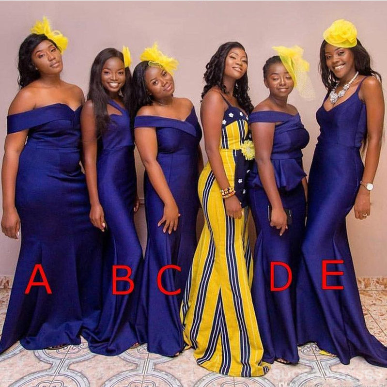 Royal Blue Mermaid Bridesmaid Dresses - Elegant Long Formal Gowns for Wedding Party, Prom & Special Occasions (Style WG1428)