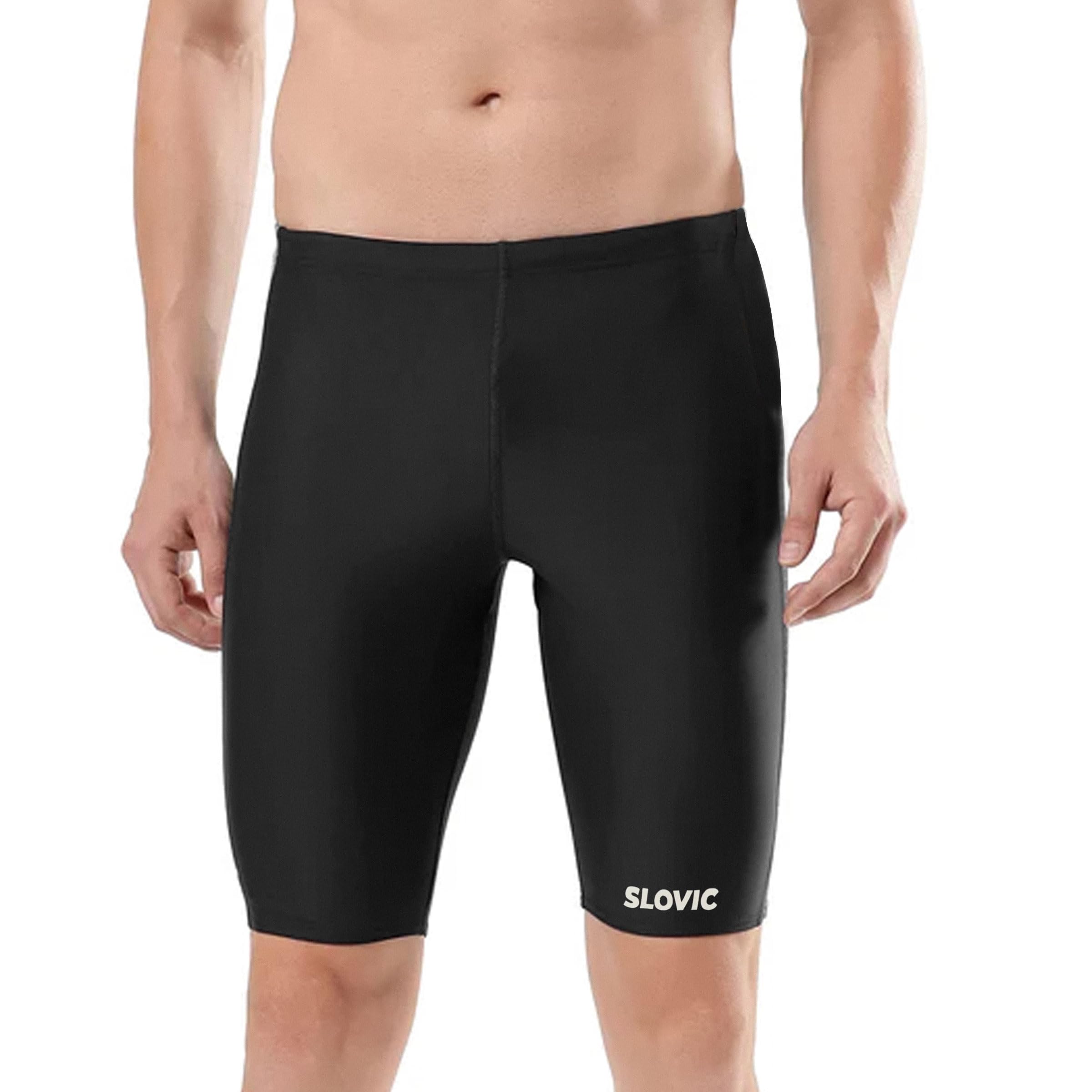 **SLOVIC Men's Quick-Dry Swim Shorts - Adjustable, Breathable Swim Trunks for Swimming, Running & Beach Sports | Perfect for Pool, Gym & Outdoor Activities**