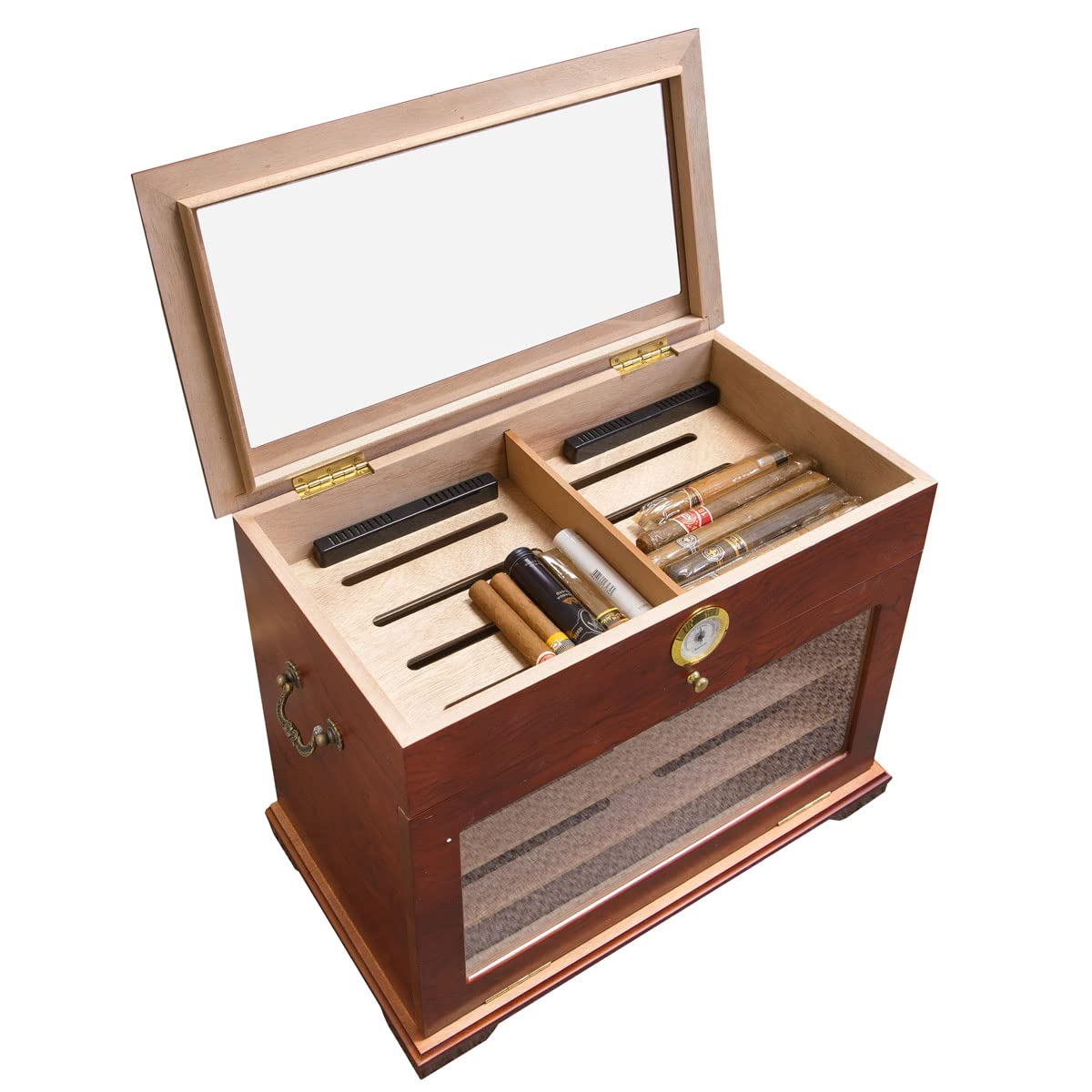 Premium Cigar Humidor with Humidifier - Holds 200-250 Cigars | Ideal for Home, Office & Gifting | Airtight Storage Box for Optimal Cigar Preservation