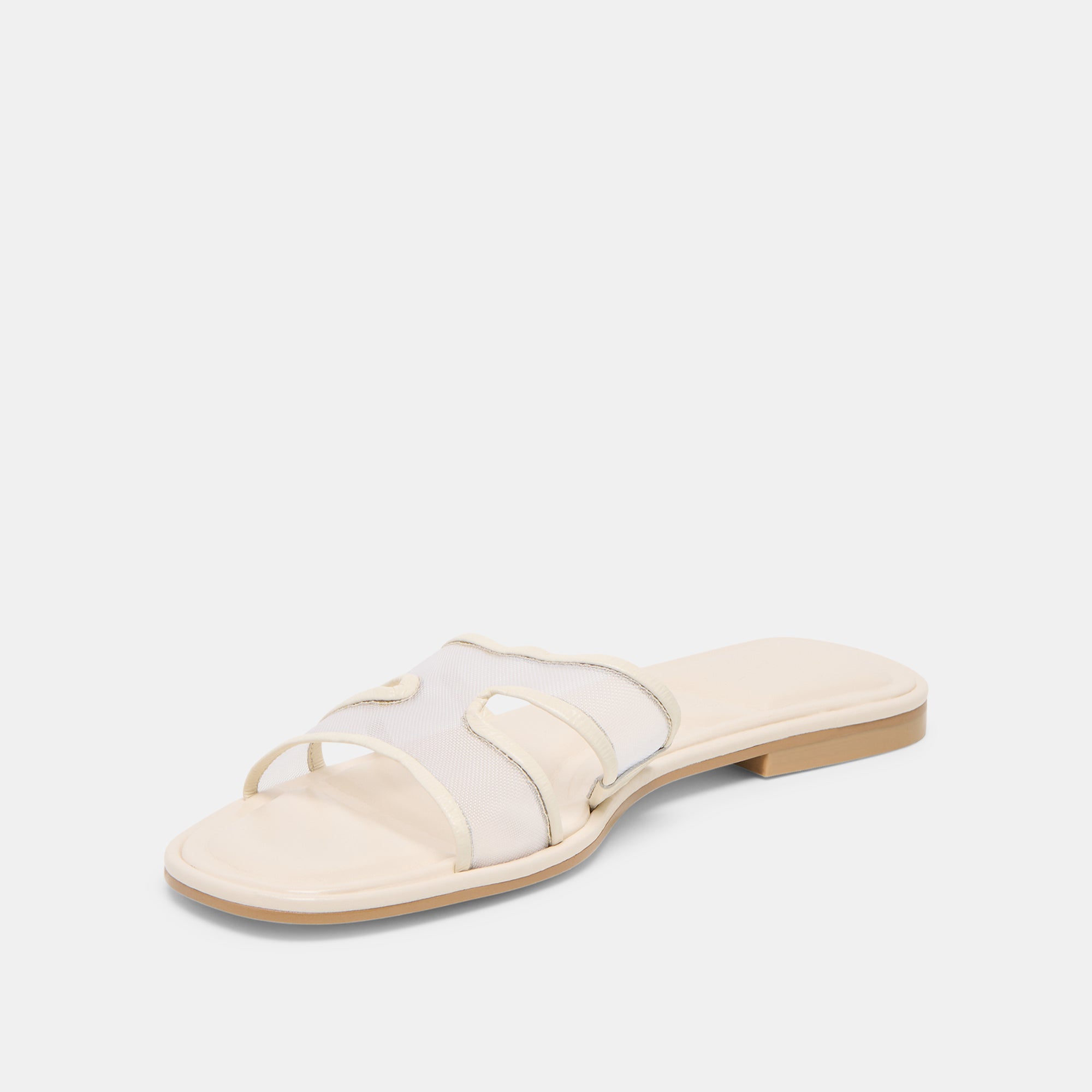 FLORI Women's Off-White Mesh Sandals - Breathable Comfortable Summer Beach Walking Shoes for Vacation, Travel & Casual Outings