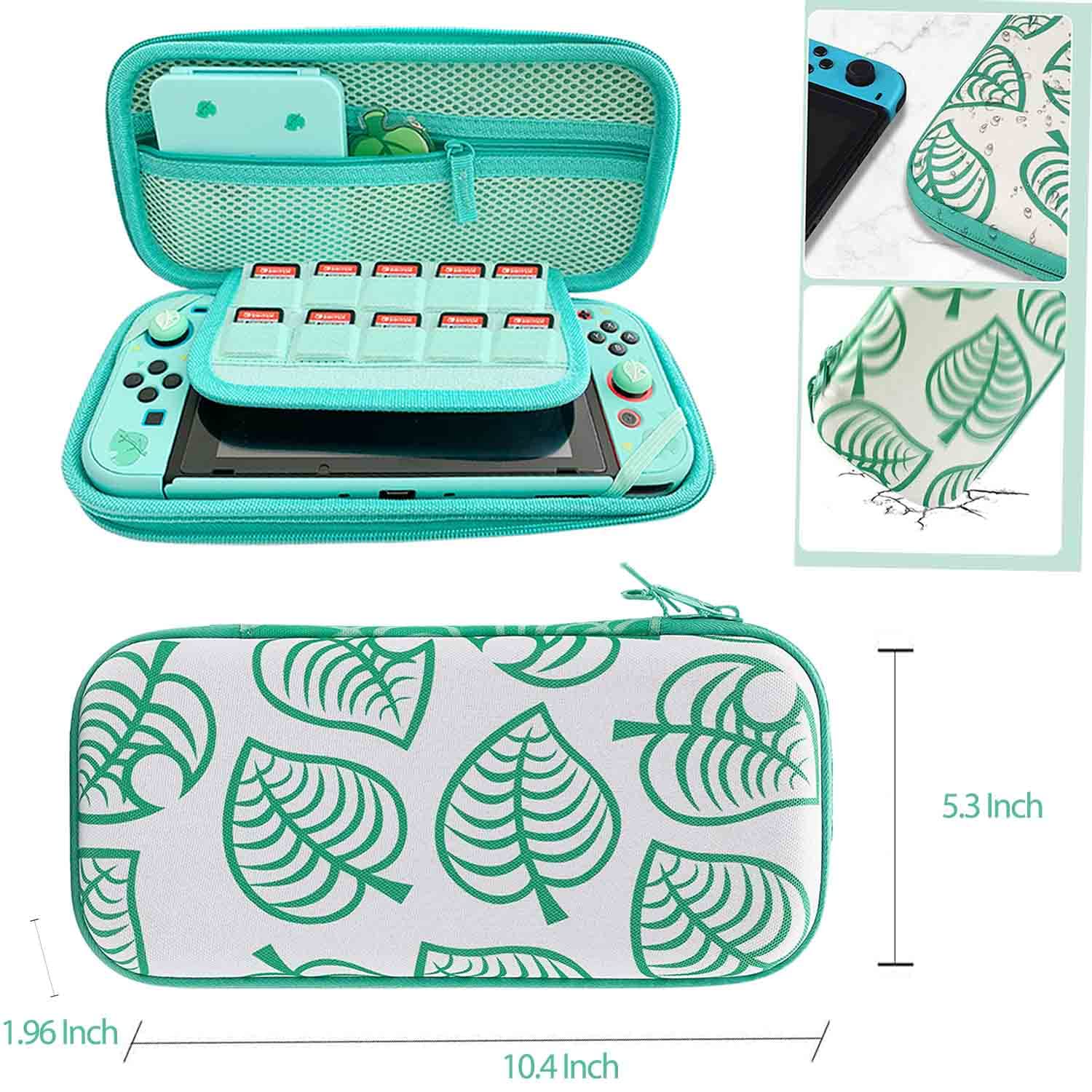 YOOWA Nintendo Switch OLED Animal Crossing Accessories Bundle - Carrying Case, Protective Cover, Screen Protector & Game Card Holder for 2021 Model | Perfect for Travel, Gaming Parties & Home Entertainment