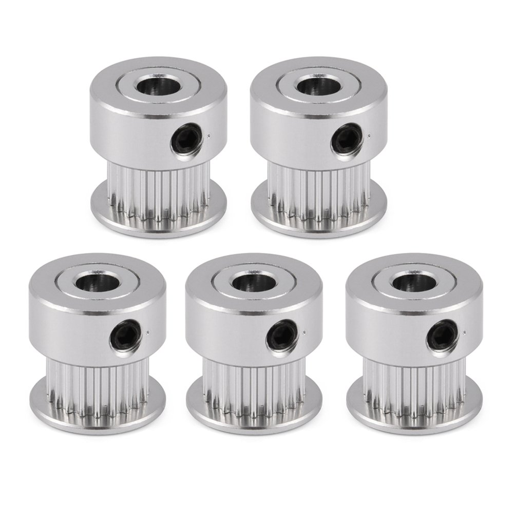 2GT 5mm/8mm 20T Aluminum Alloy Timing Belt Pulley - 5PCS Synchronous Wheel Gears for 3D Printers, CNC Machines & Robotics (Perfect for DIY Projects & Industrial Automation)