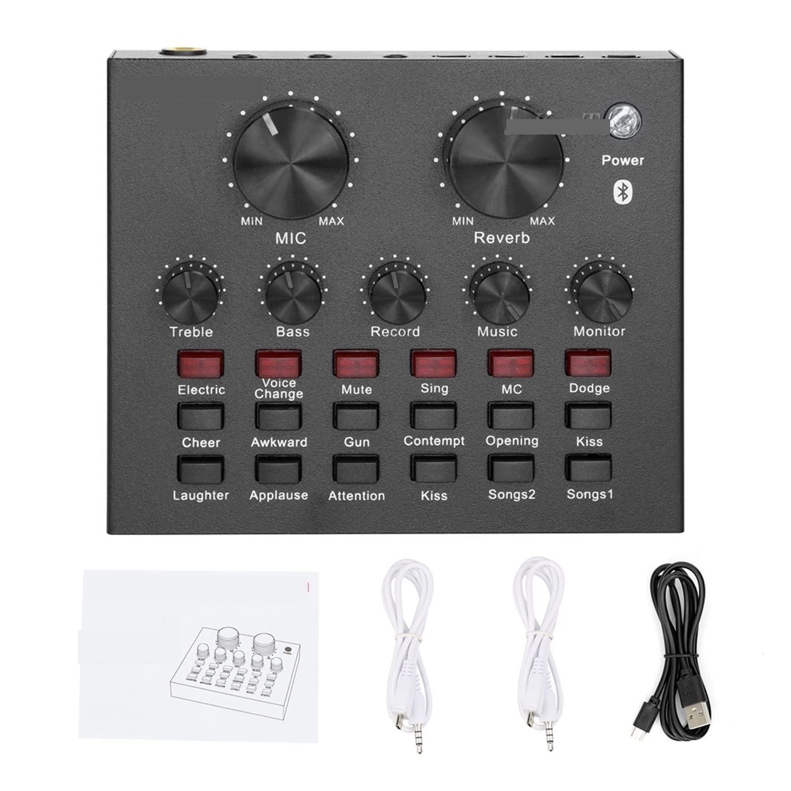 Professional V8 Digital Audio Mixer Sound Card - 8-Channel DJ Studio Audio Interface with Phantom Power, Recording Mixing Console, Headphone & Microphone Amplifier for Live Stage, Karaoke, Podcasting & Home Studio
