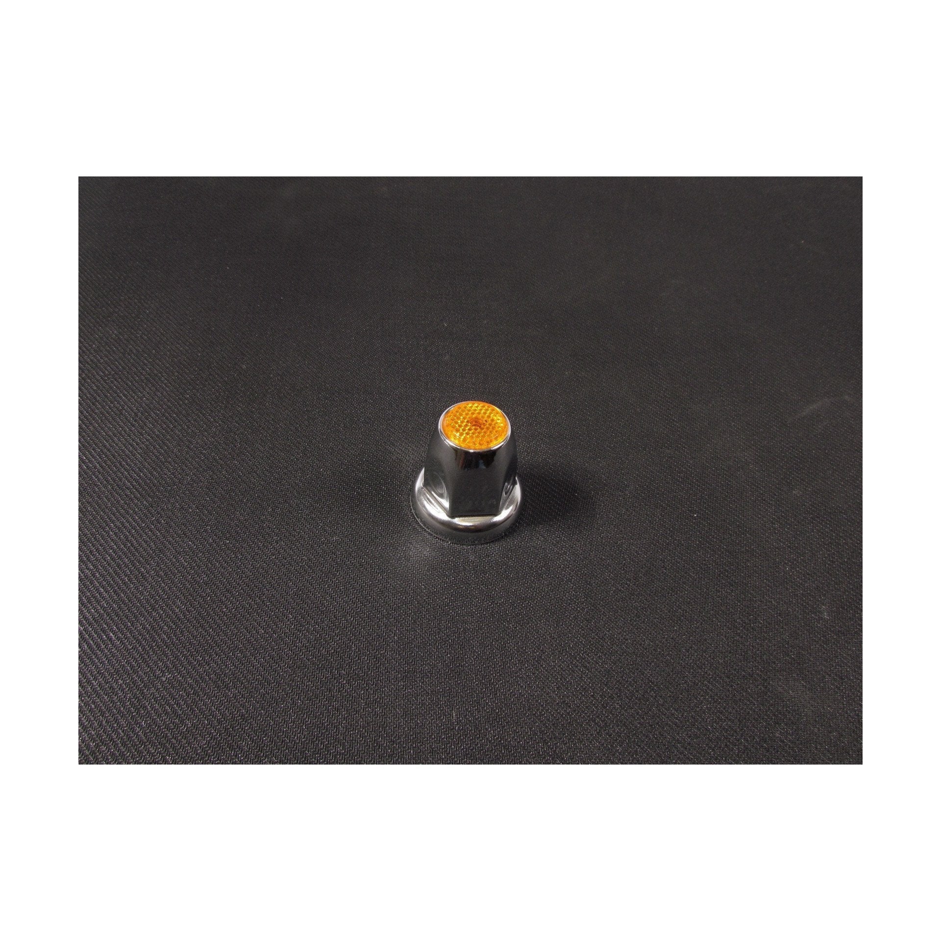 Fortpro 33mm x 2 1/8 Inch Chrome Push On Nut Covers with Amber Top Reflector - 10 Pack (F247616 A 10QTY) | Durable Wheel Nut Caps for Trucks, Trailers & RVs - Weather Resistant Protection