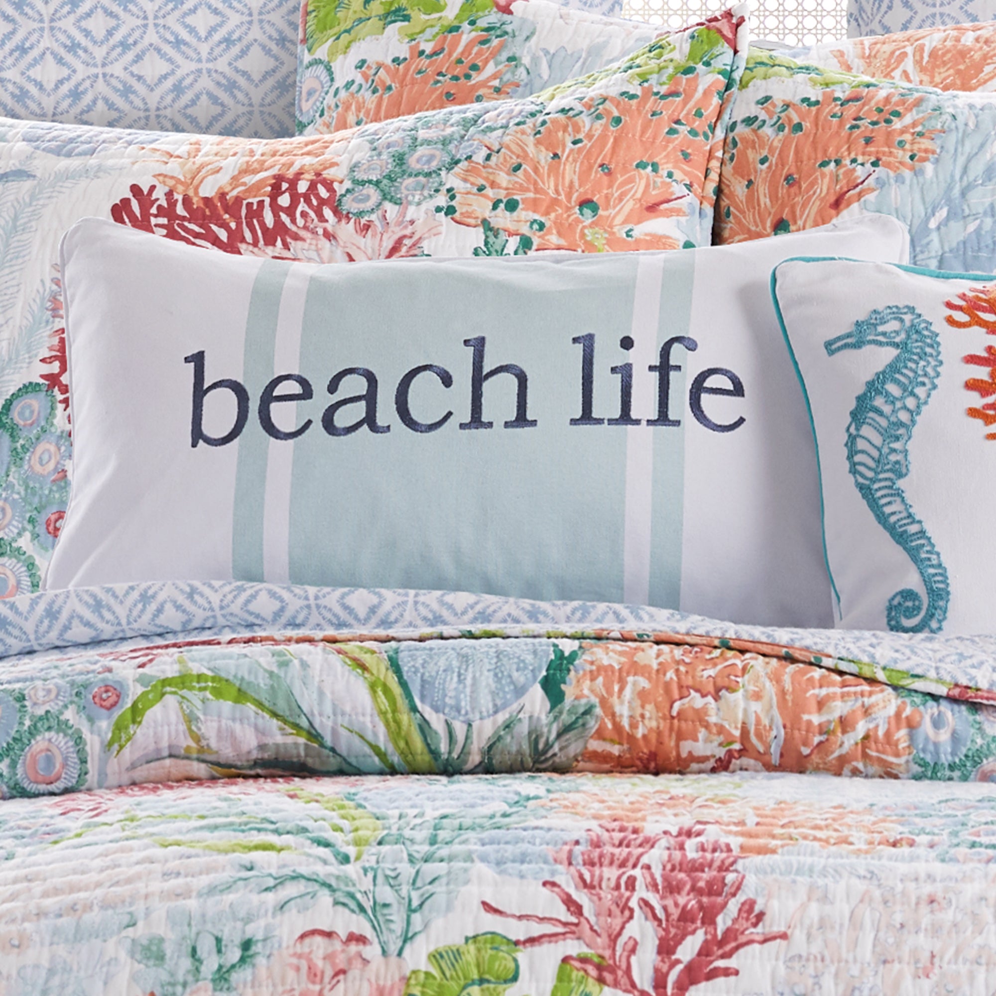 Sunset Bay Beach Life Pillow - Soft Decorative Throw Pillow for Outdoor Patio, Living Room & Coastal Home Decor - Perfect for Beach House, Porch & Summer Relaxation