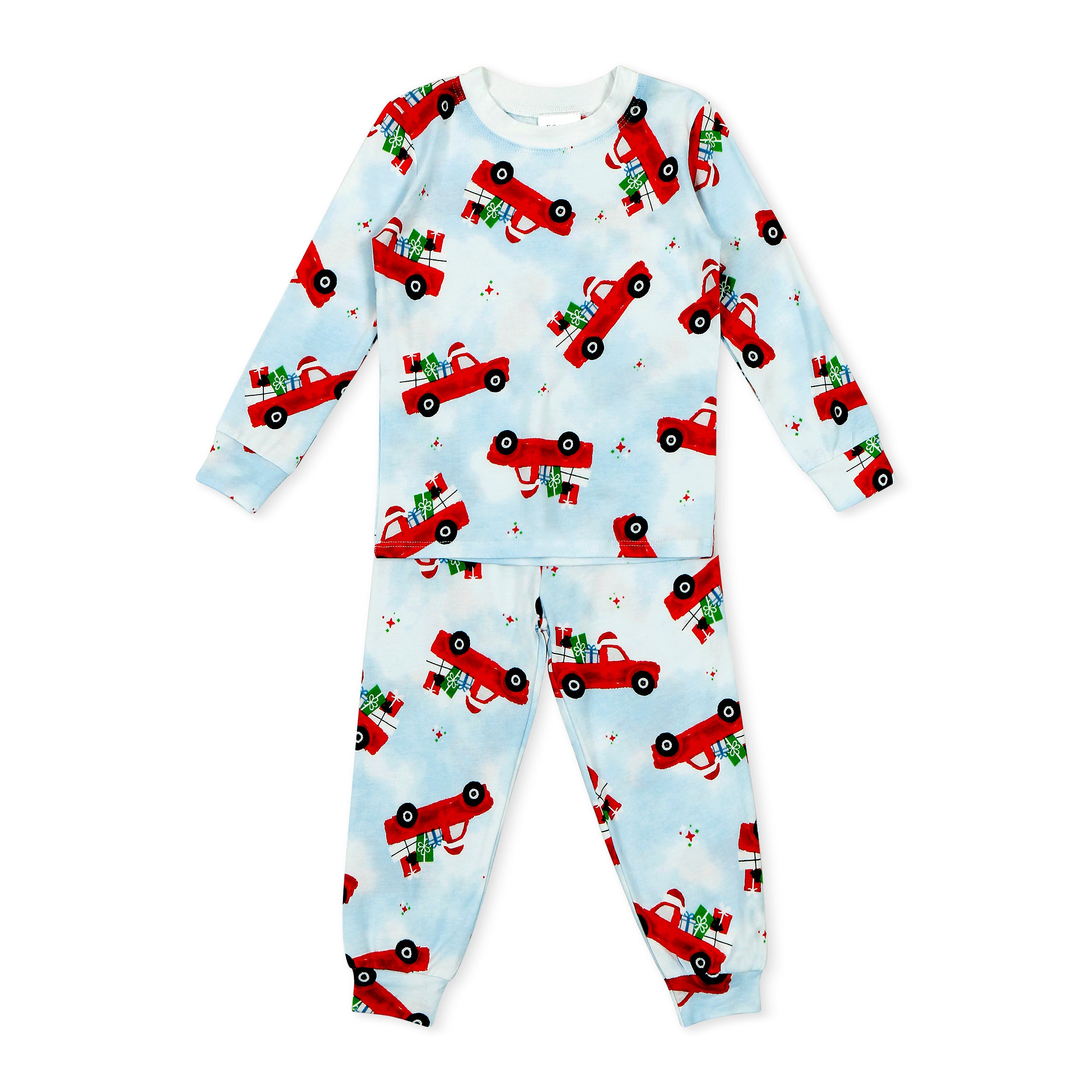Boys Santa Truck Christmas Pajama Set - Soft & Cozy Holiday Pajamas for Kids - Perfect for Christmas Morning & Family Photos