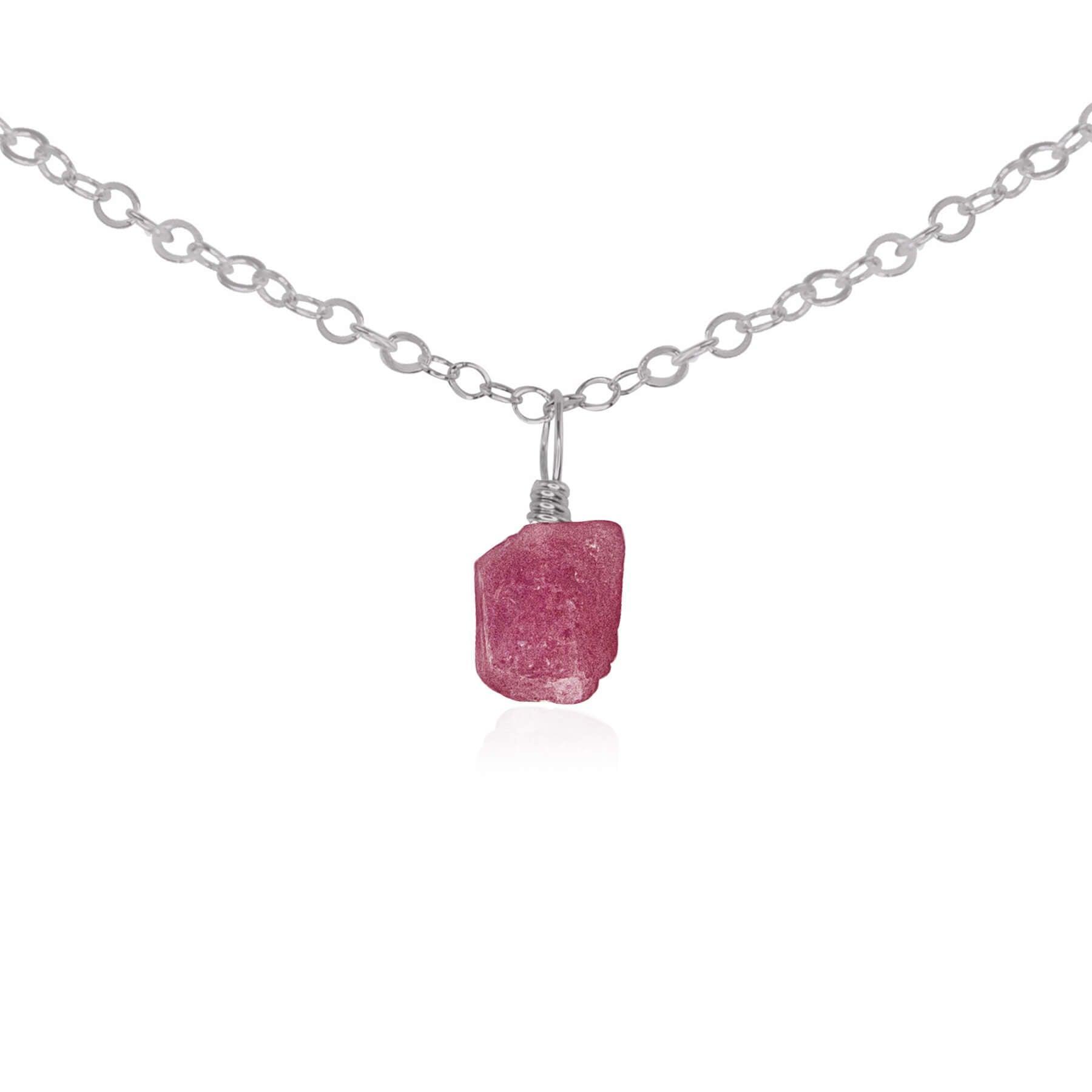 Natural Pink Tourmaline Gemstone Pendant Necklace - Dainty Choker for Women - Perfect for Valentine's Day Gifts & Everyday Elegance
