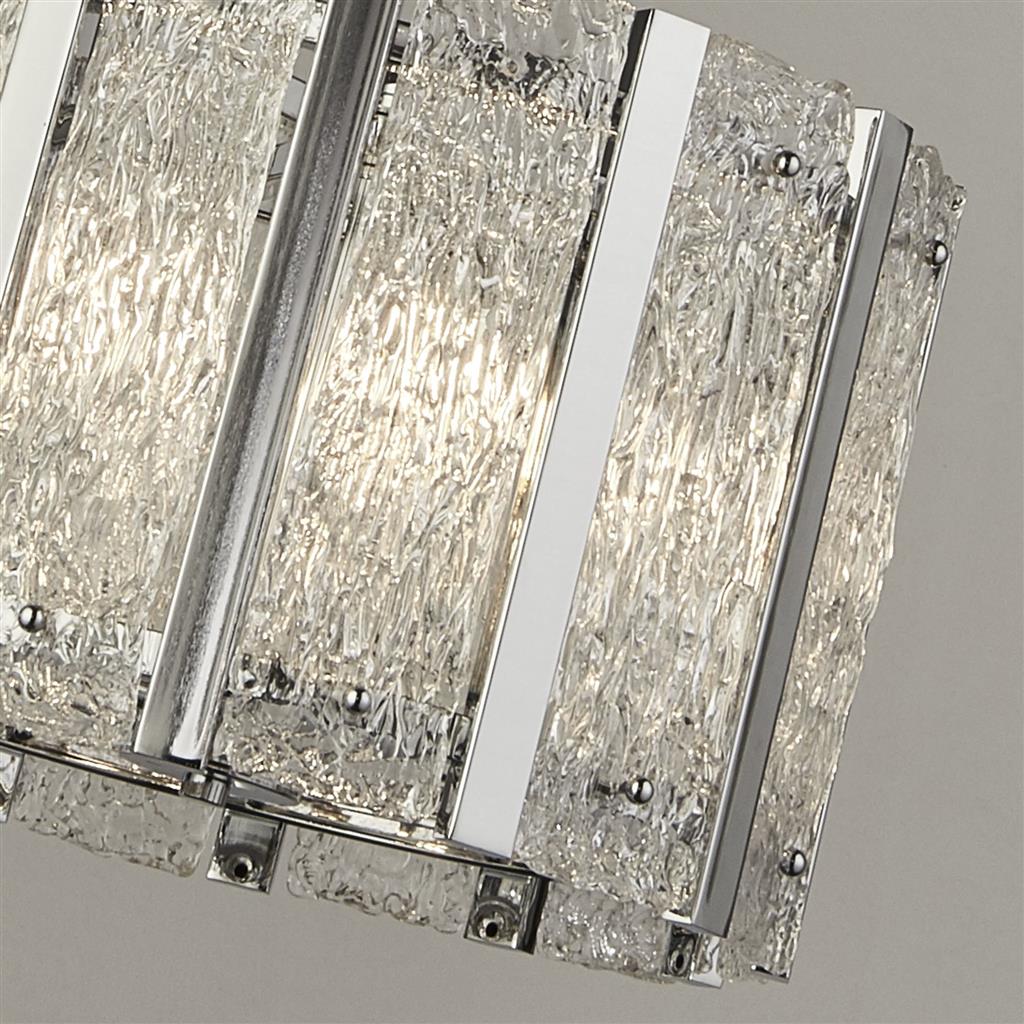 Alexandra 5Lt Crystal Ceiling Light Fixture - Satin Silver Finish with Aquatex Glass - Elegant Dining Room & Bedroom Lighting