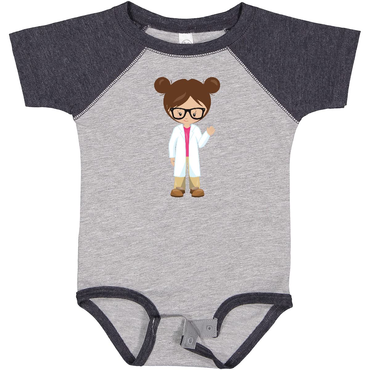 Inktastic Science Girl Scientist Cute Brown Hair Baby Bodysuit - Perfect for Science Lovers, STEM Gifts & Toddler Outfits
