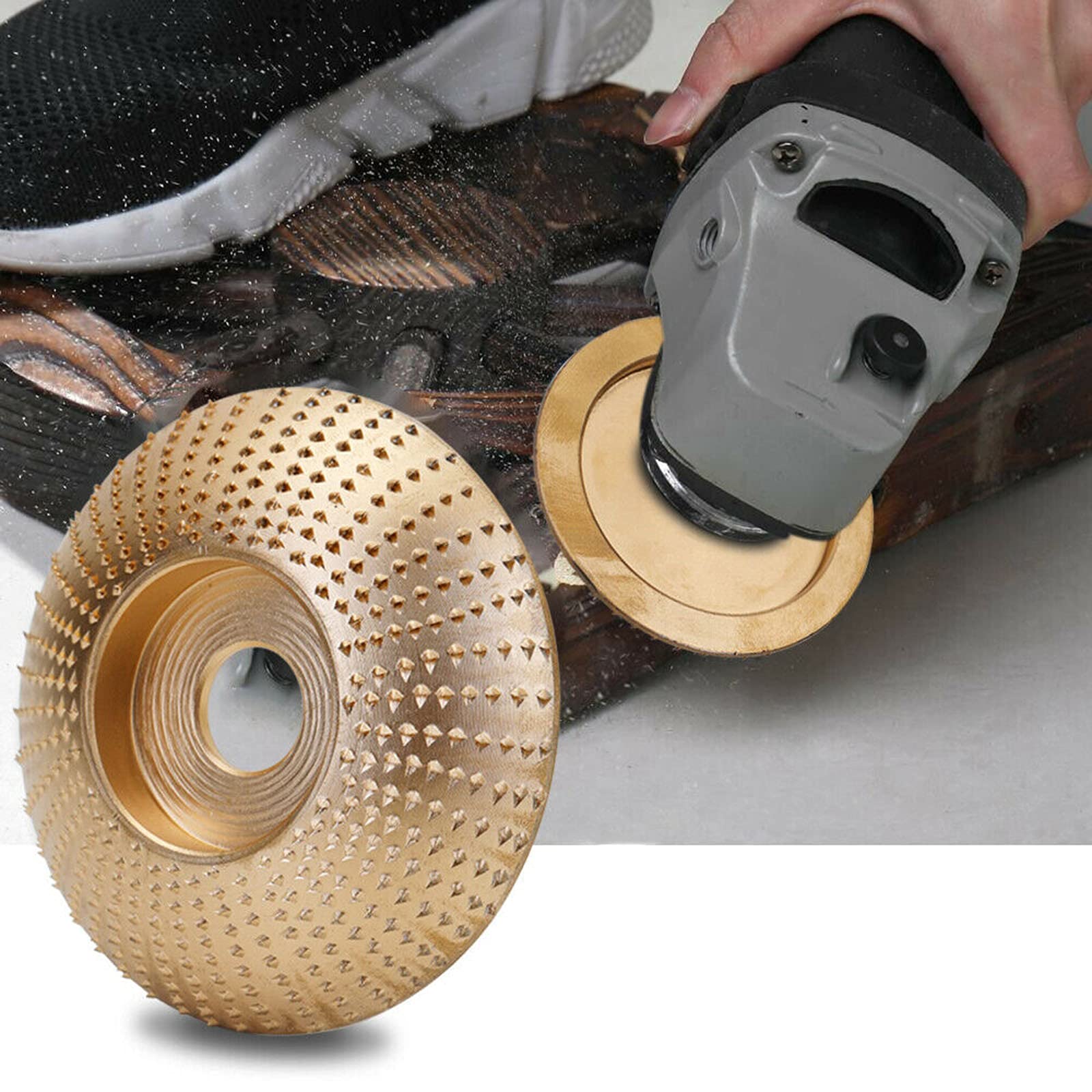 Carbide Wood Sanding Carving Shaping Disc for Angle Grinder - 125mm Grinding Wheel | Blue Abrasive Disc for Woodworking, DIY Projects & Furniture Restoration