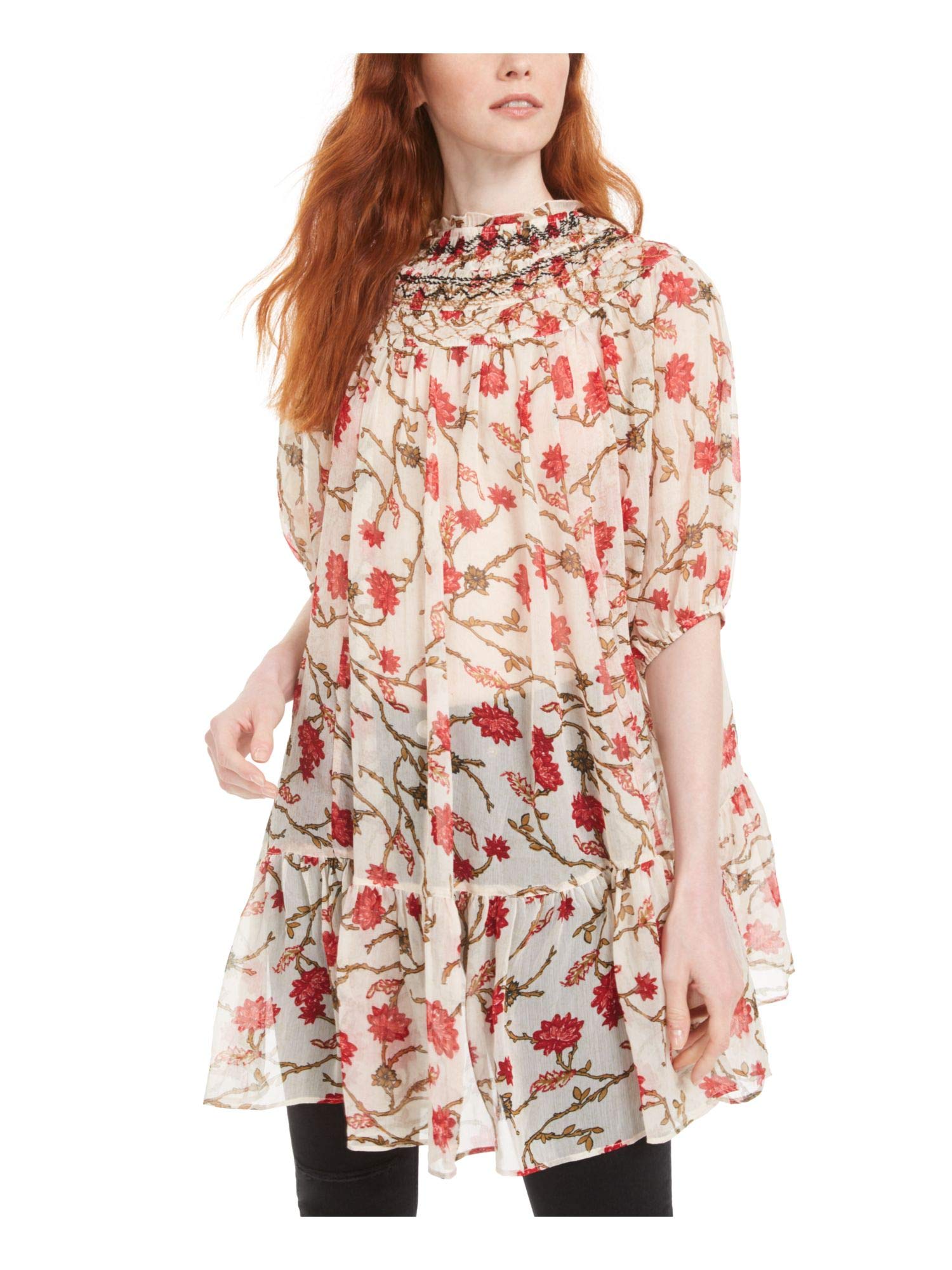 Free People Keeping Up with Kara Tunic Dress - Ivory, Medium - Boho Chic Flowy Top for Women, Perfect for Beach Vacations & Summer Outfits
