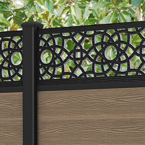Premium Teak Classic Ambar Fence Panel with Durable Aluminum Posts - Perfect for Garden, Patio, and Backyard Privacy Fencing