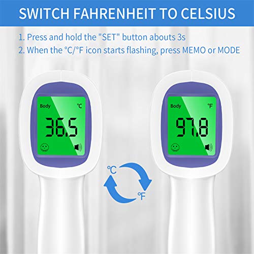 Non-Contact Infrared Baby Thermometer for Fever - Accurate Digital Forehead Thermometer for Kids & Adults - Perfect for Home, Nursery & Travel Use