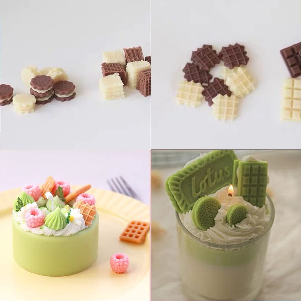 5-Piece Silicone Cookie Molds Set for Baking - Waffle Shapes for Chocolate, Cake, Dessert, Candy, Polymer Clay, Sugar Craft & Candle Making - Perfect for DIY Treats, Party Favors and Home Decor